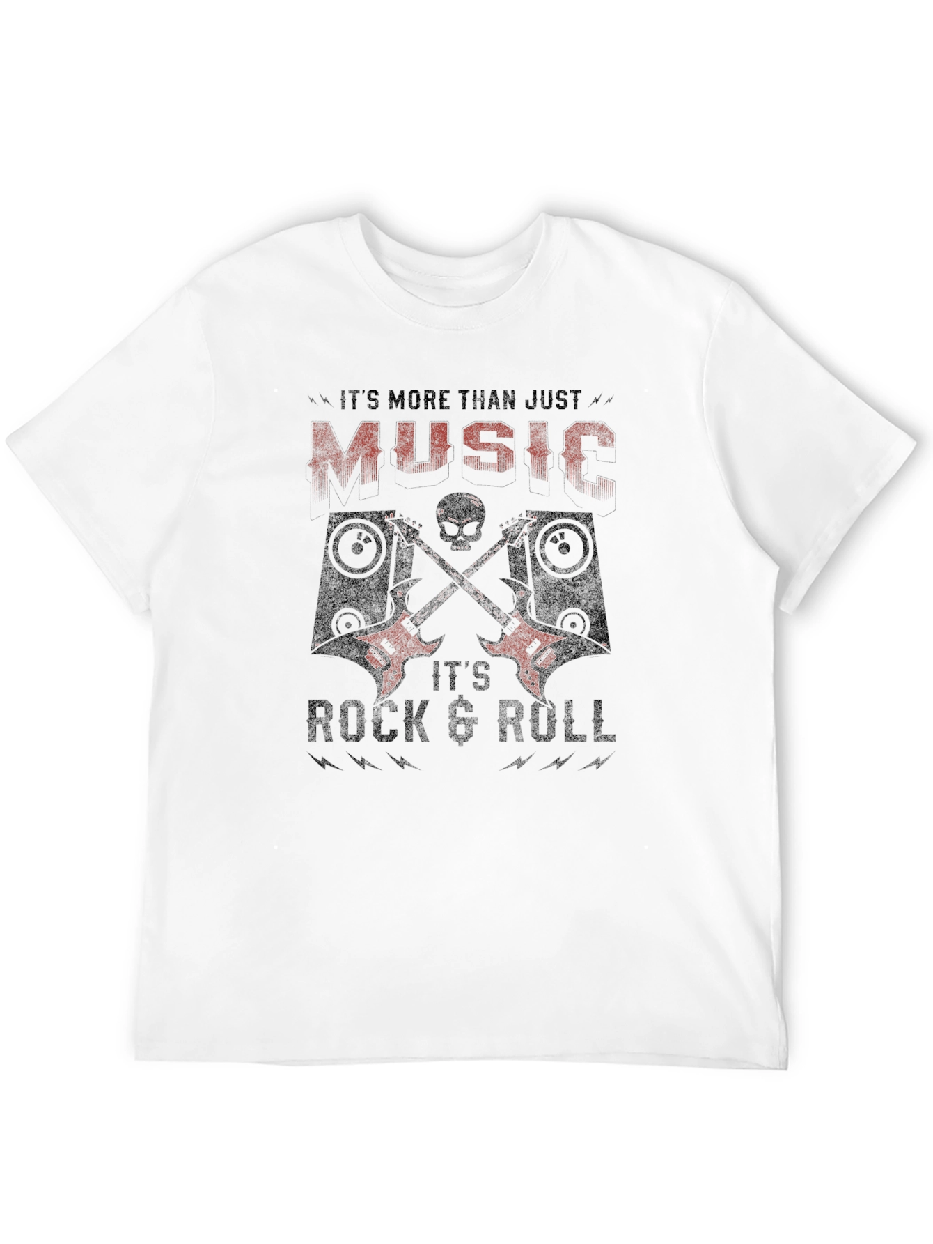 Rock & Roll T-Shirt - Music Skull & Guitars
