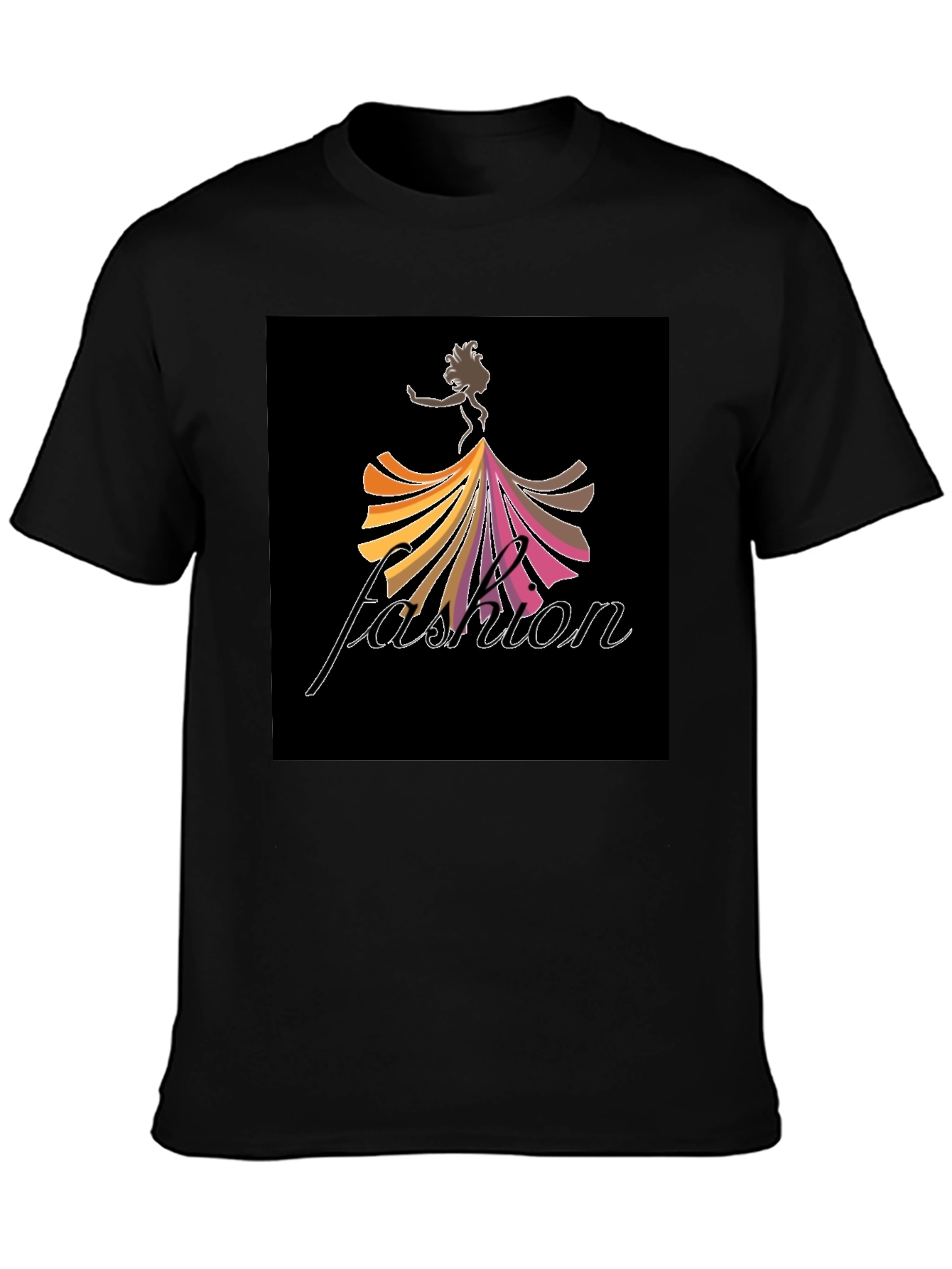 Fashion Print Black T-Shirt