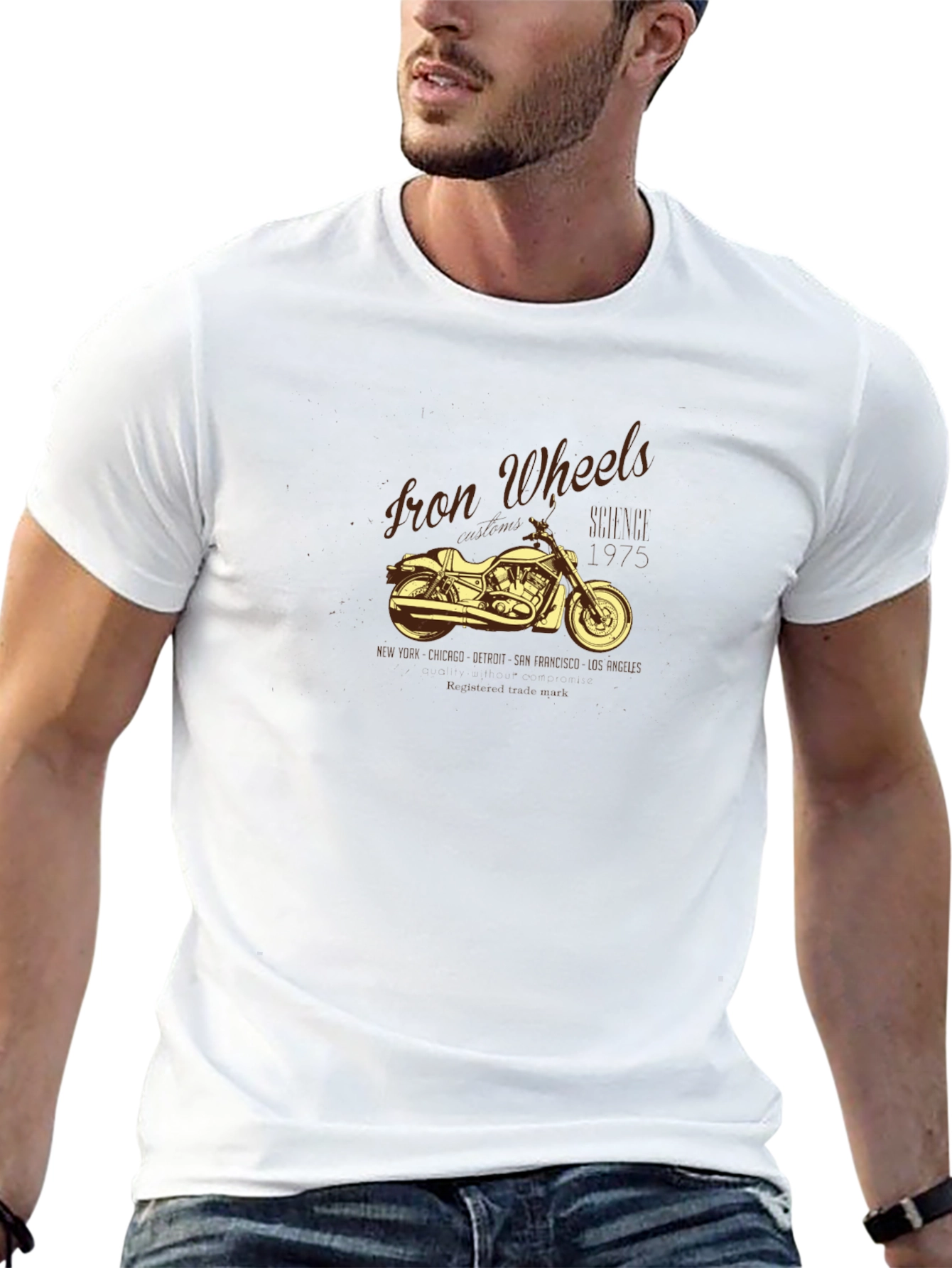 Iron Wheels Motorcycle Graphic T-Shirt