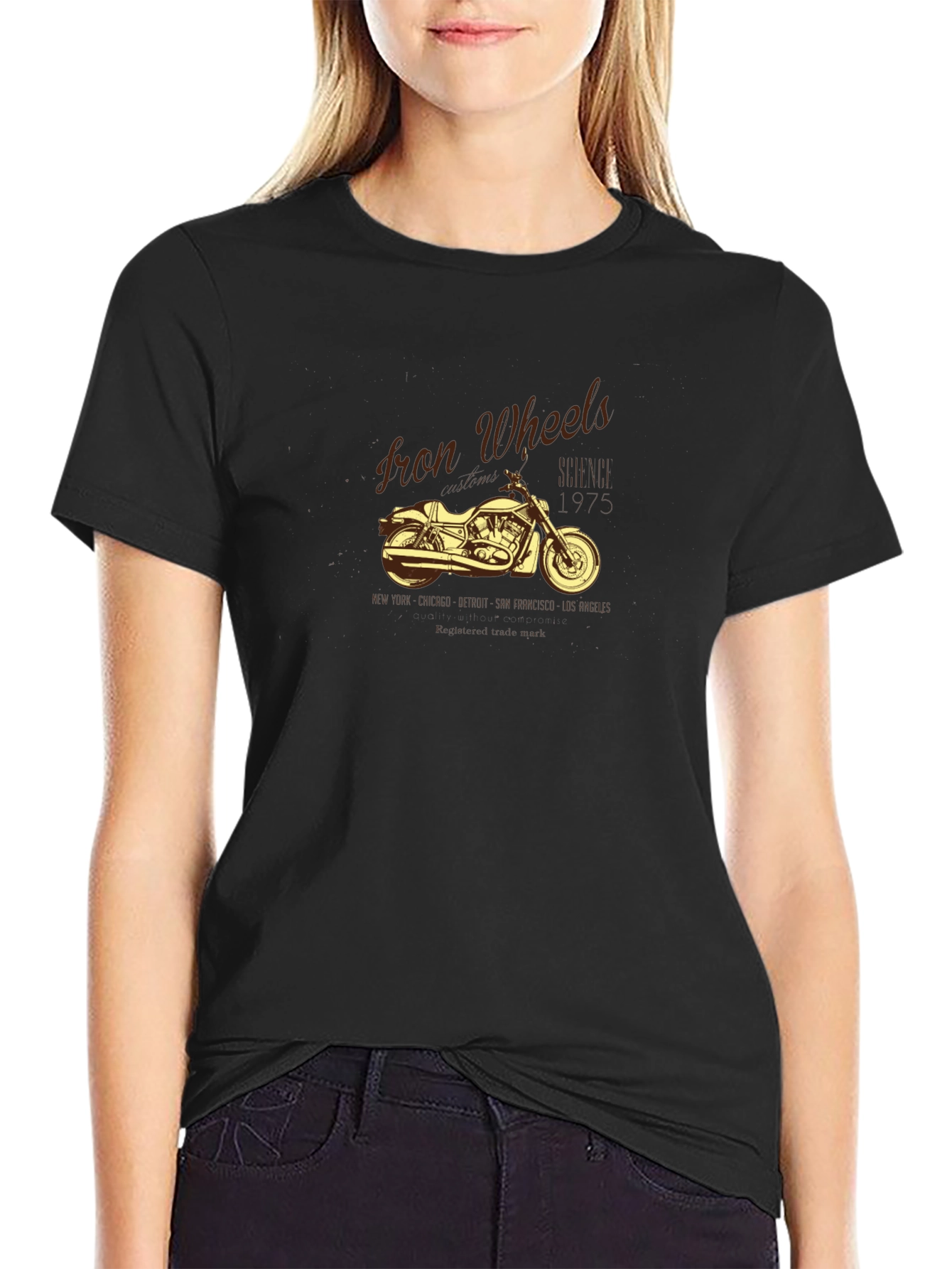 Iron Wheels Motorcycle Graphic T-Shirt
