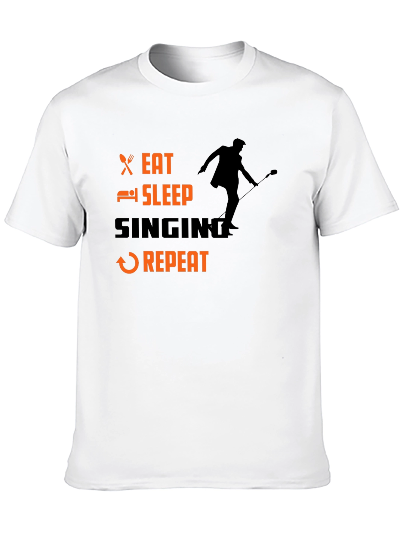 Eat Sleep Singing Repeat Black T-Shirt