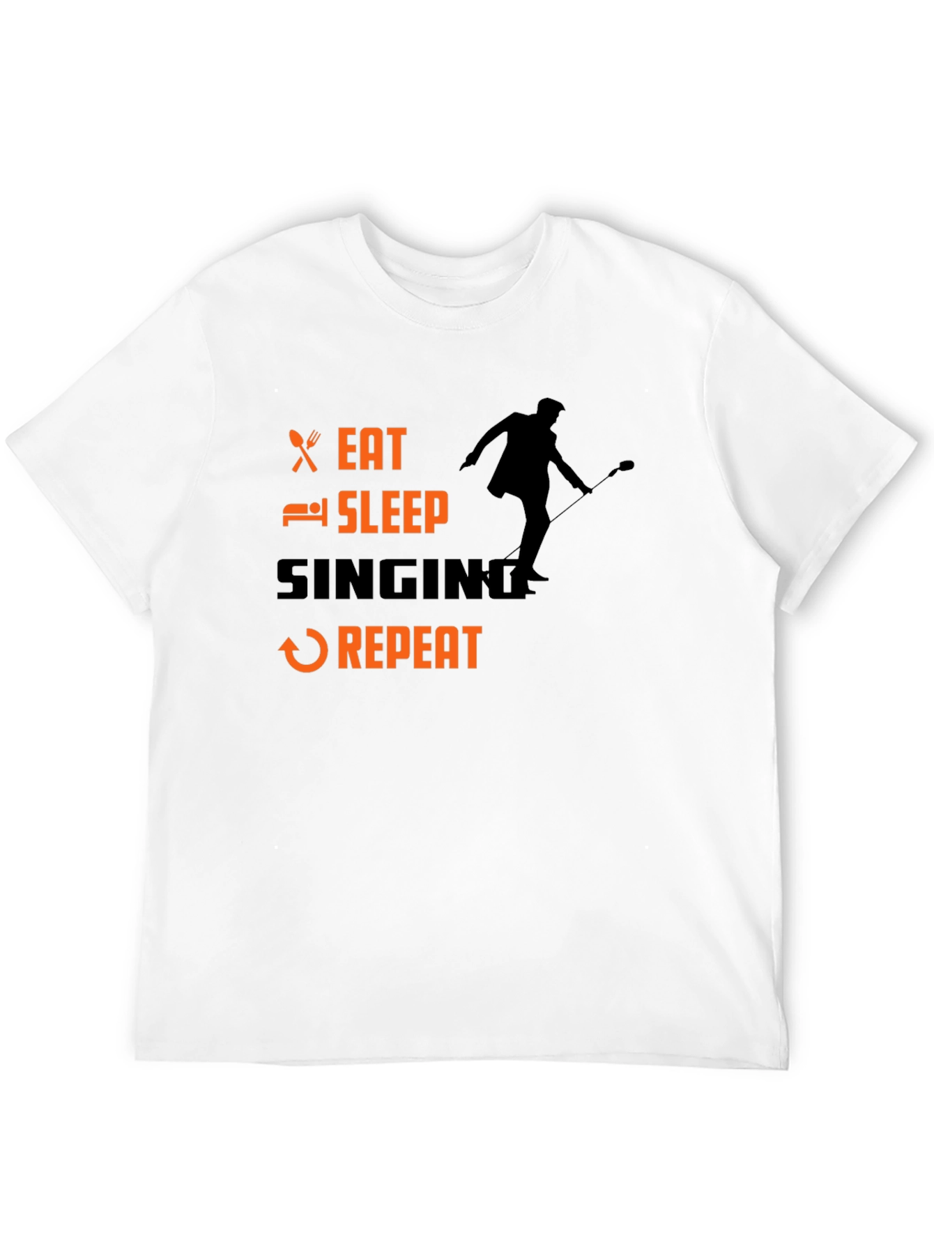 Eat Sleep Singing Repeat Black T-Shirt