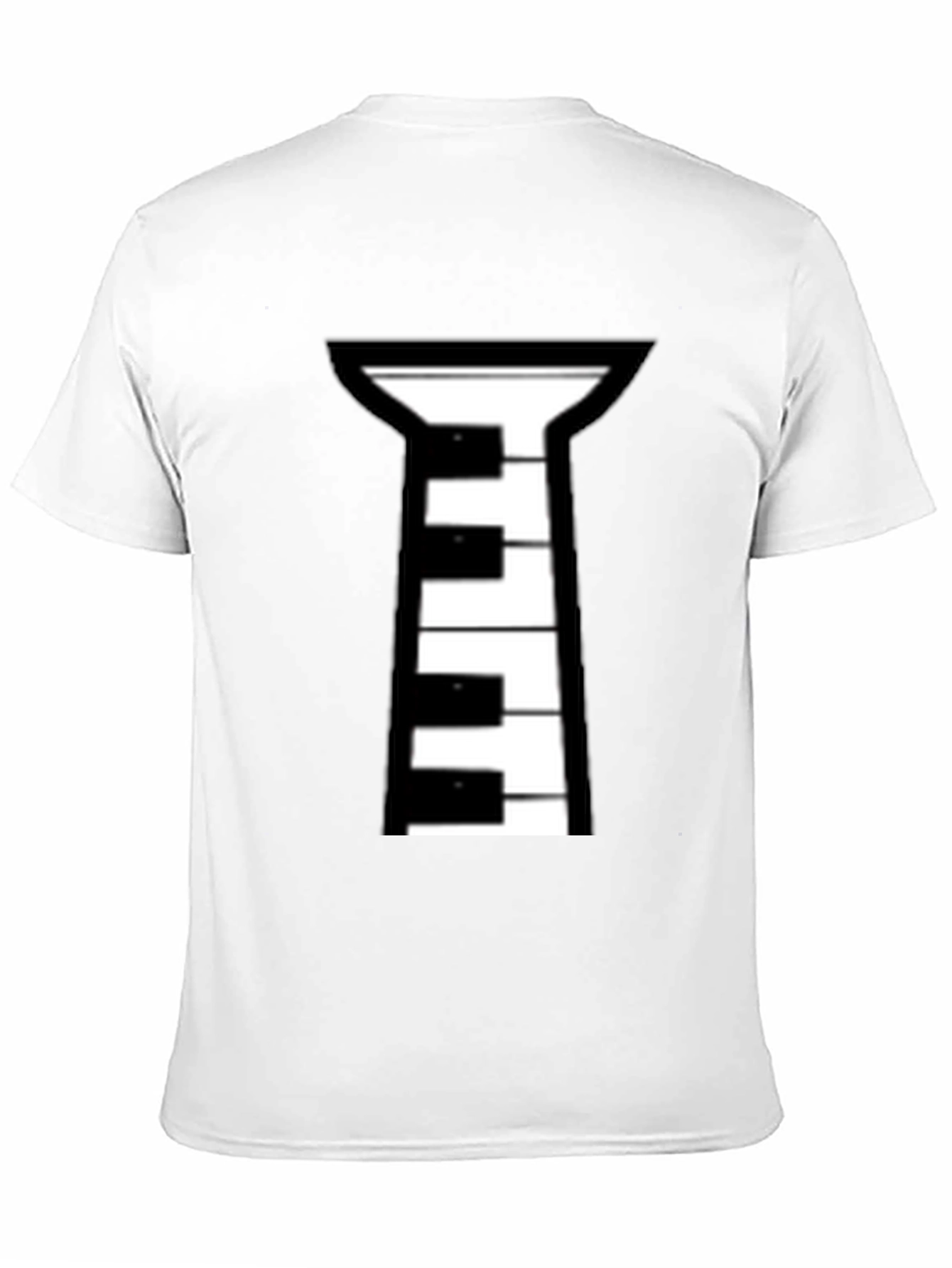 Piano Tie Black T-Shirt - Musical Style