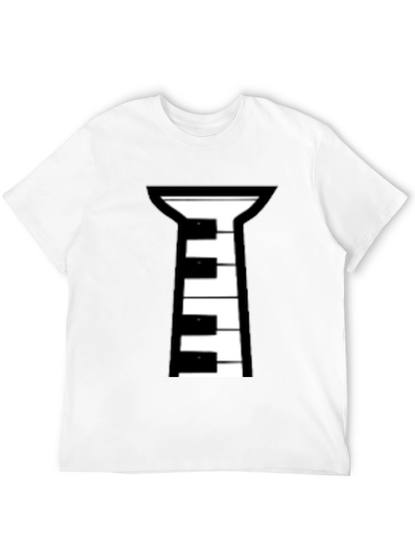 Piano Tie Black T-Shirt - Musical Style
