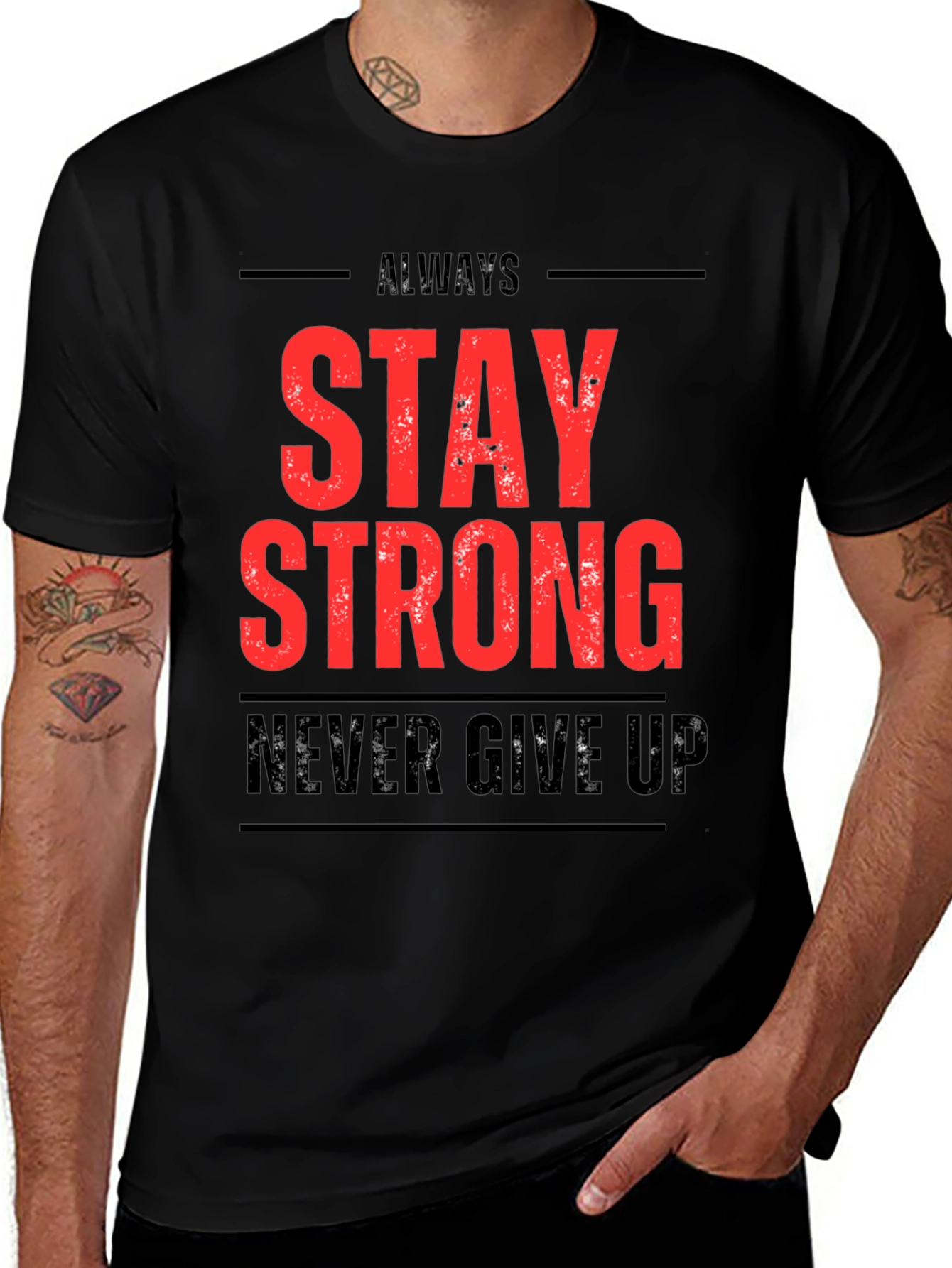 Stay Strong Graphic Print T-Shirt