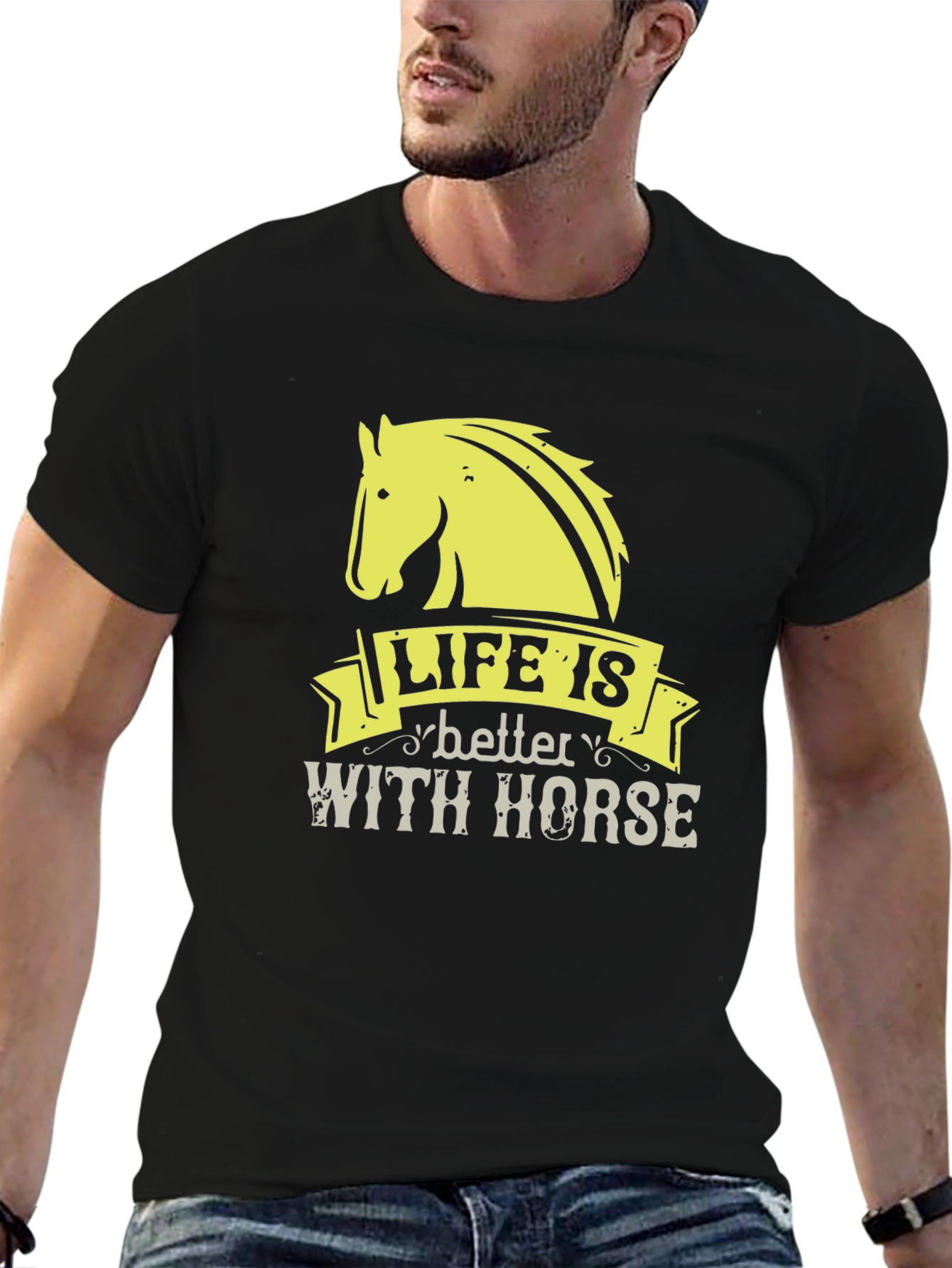 Life is Better with Horse - Graphic T-Shirt