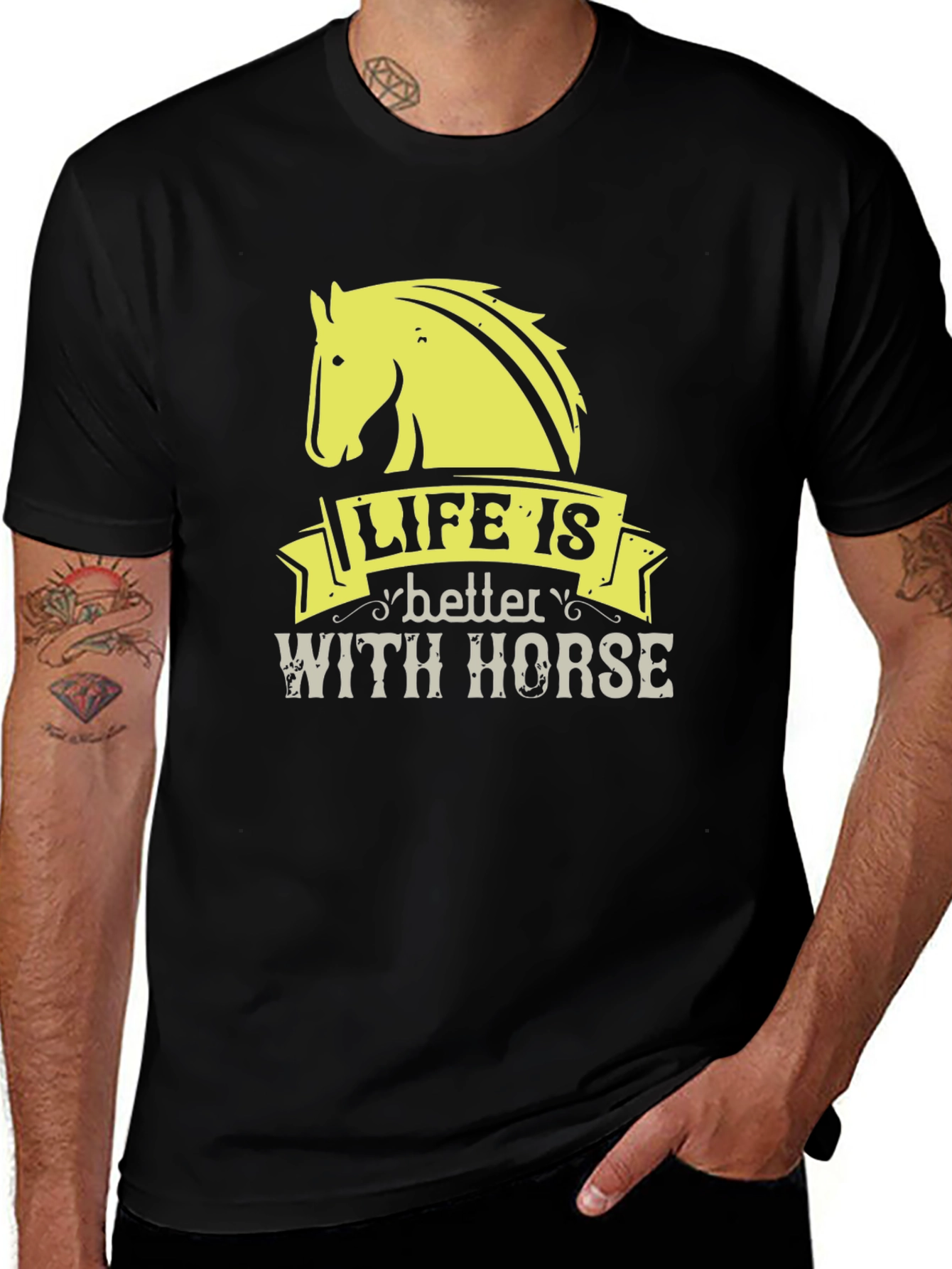 Life is Better with Horse - Graphic T-Shirt