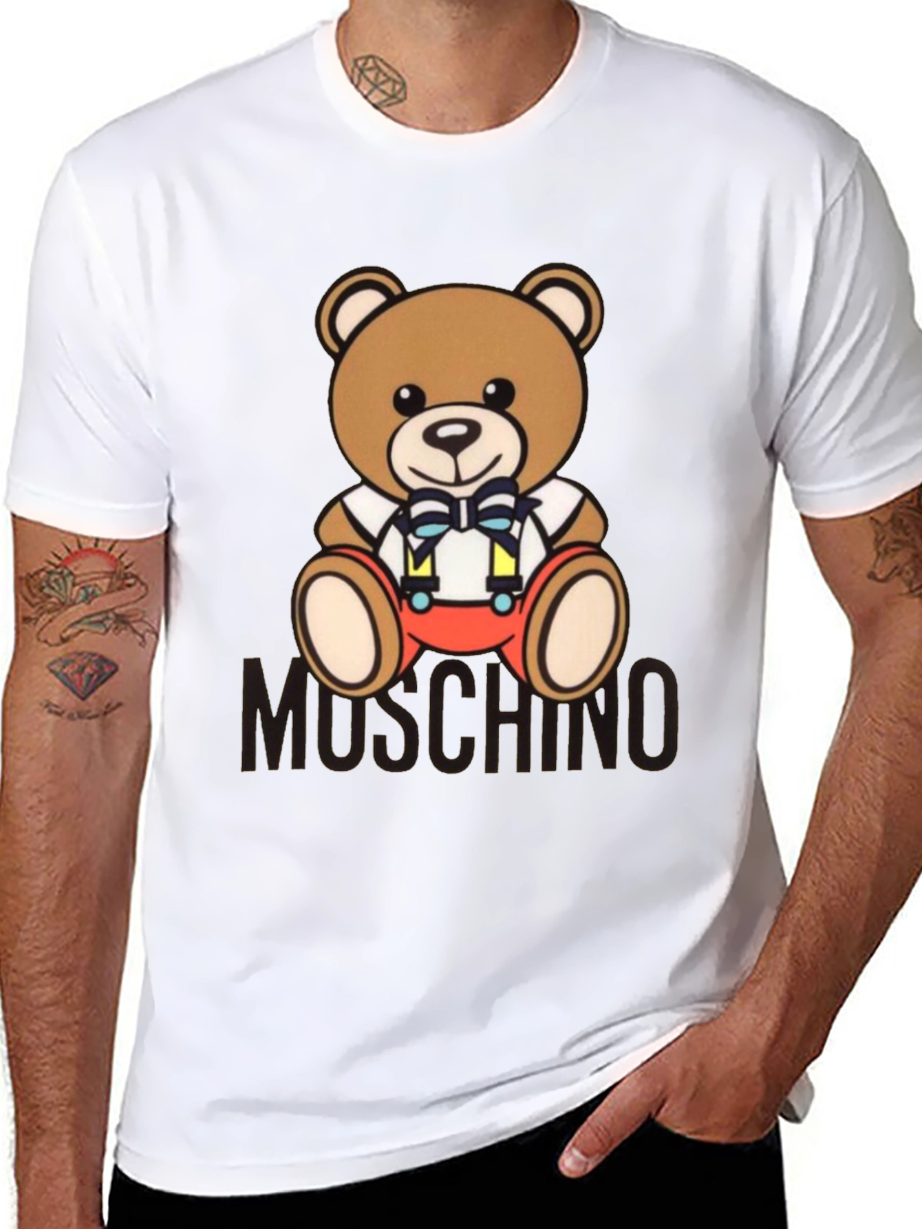 Teddy Bear Print T-Shirt - Casual Style