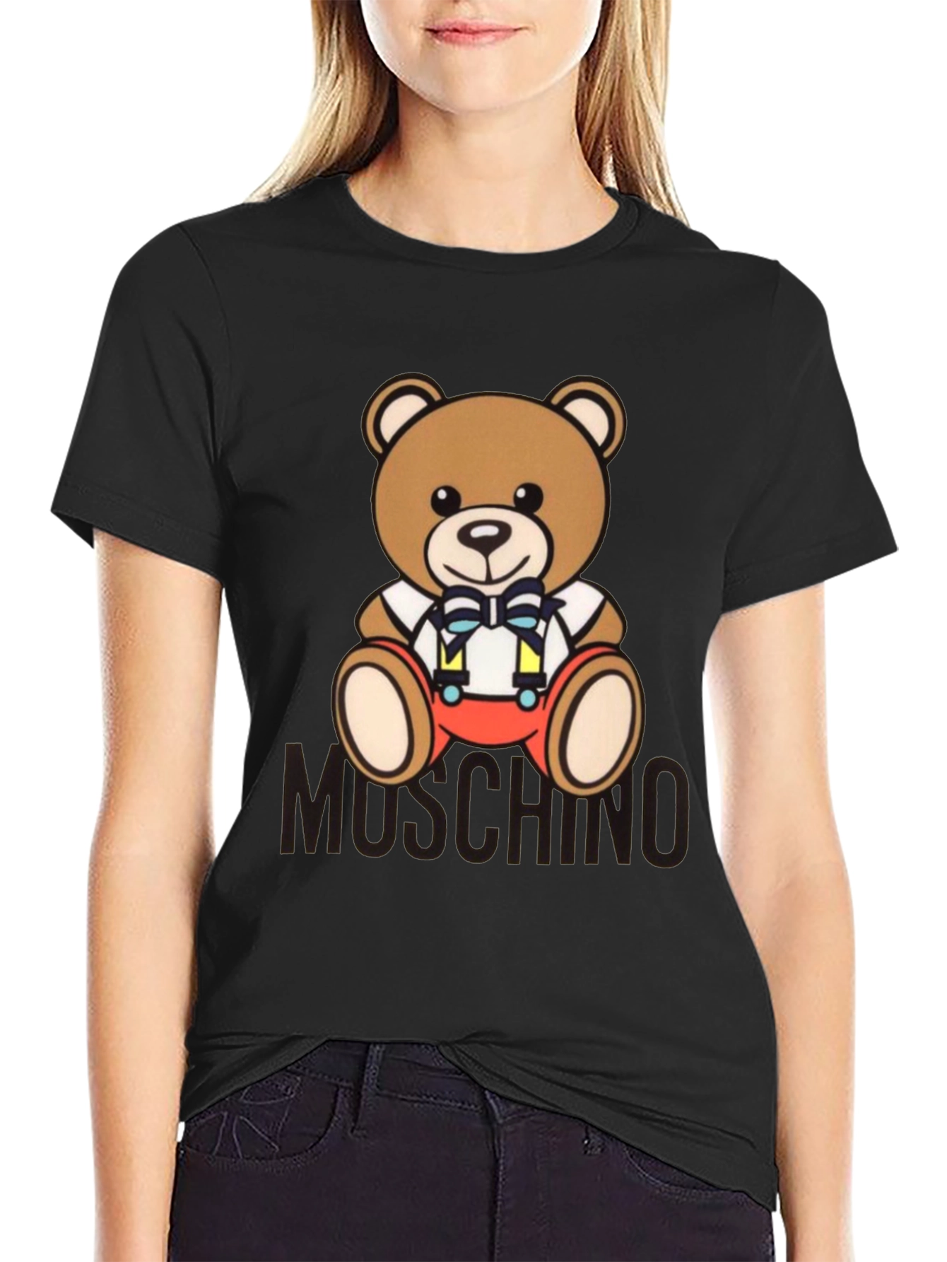 Teddy Bear Print T-Shirt - Casual Style