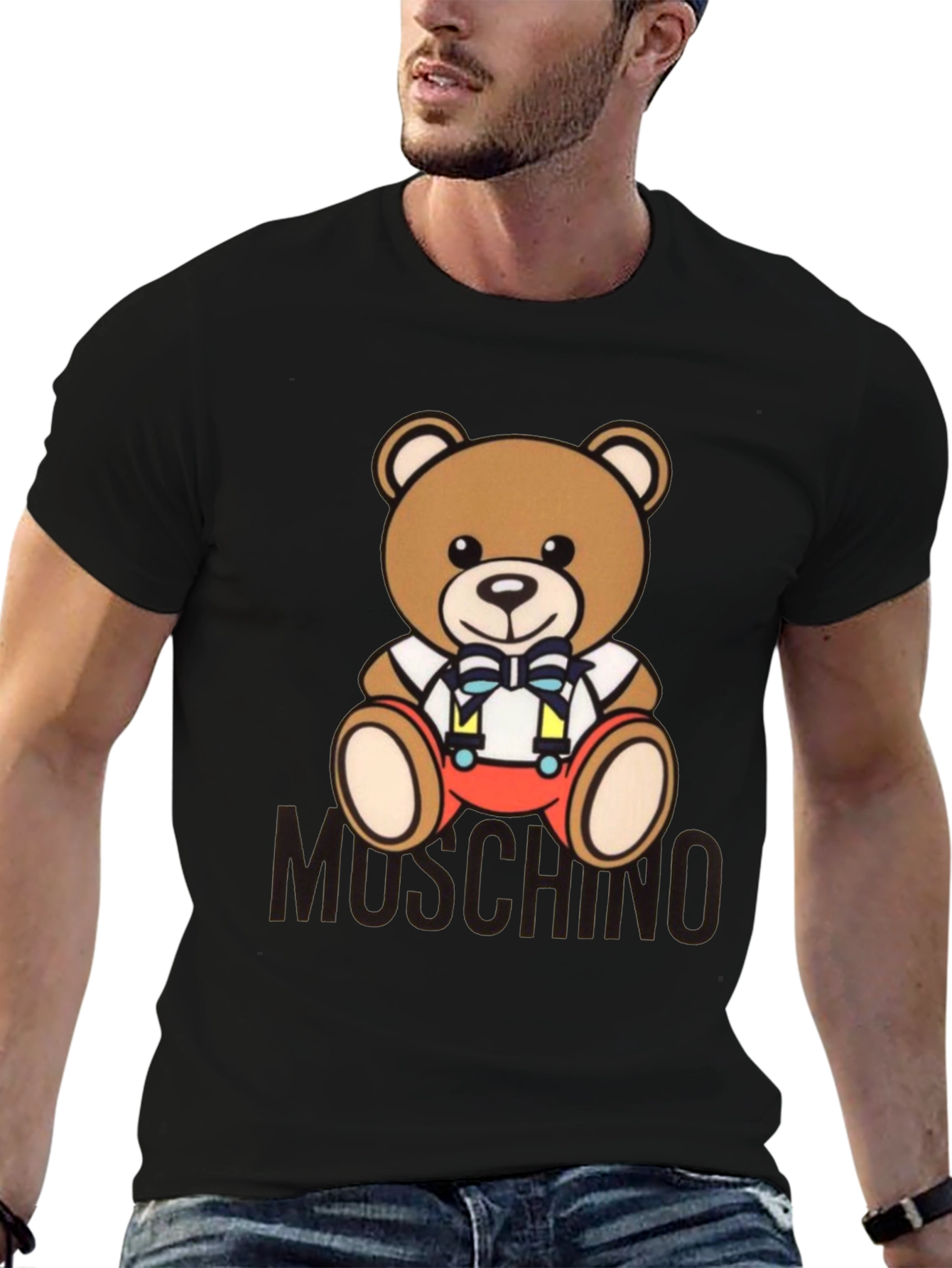 Teddy Bear Print T-Shirt - Casual Style