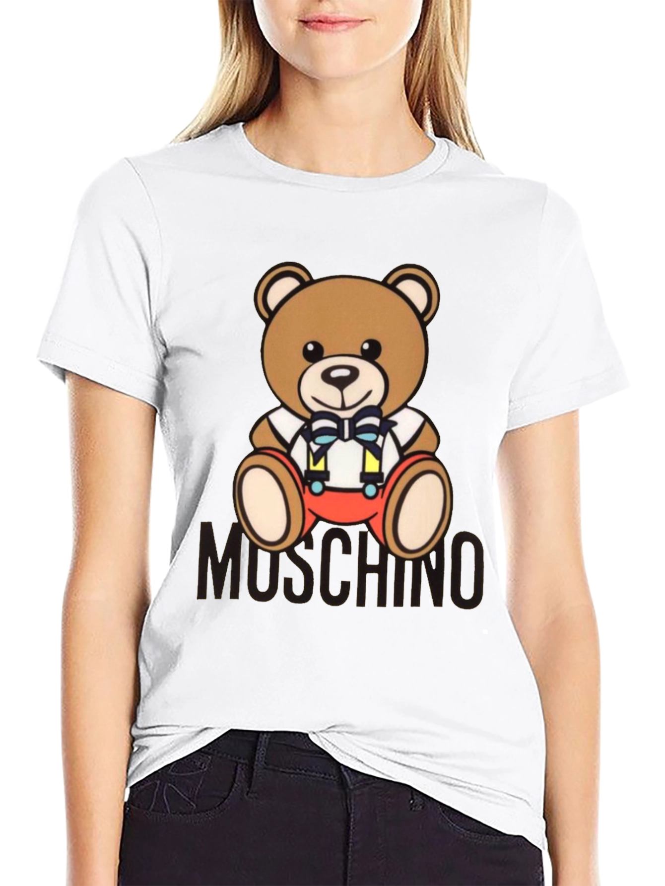 Teddy Bear Print T-Shirt - Casual Style