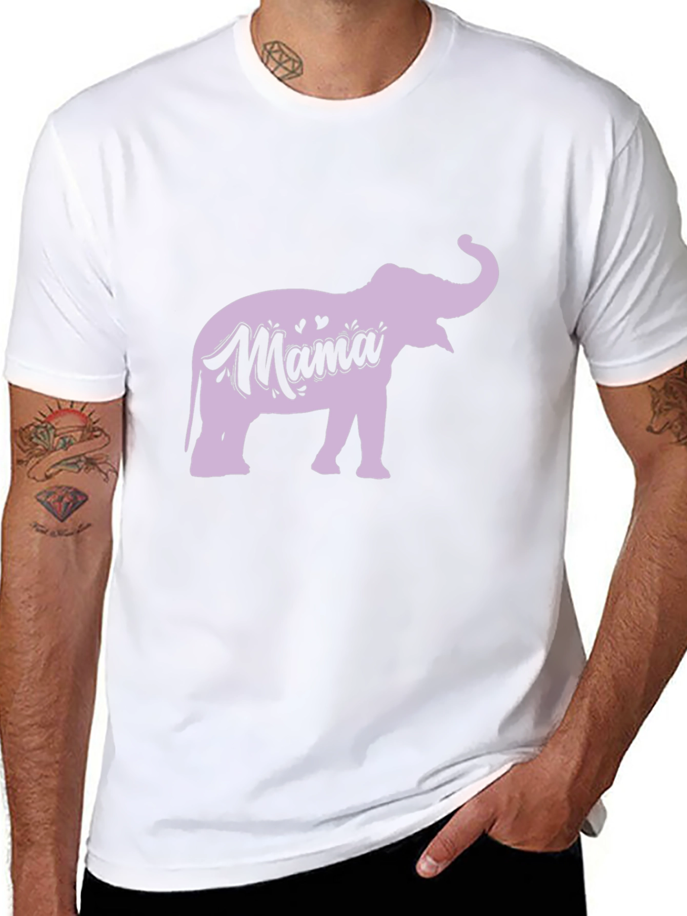 Mama Elephant Graphic Tee - Black Casual Shirt