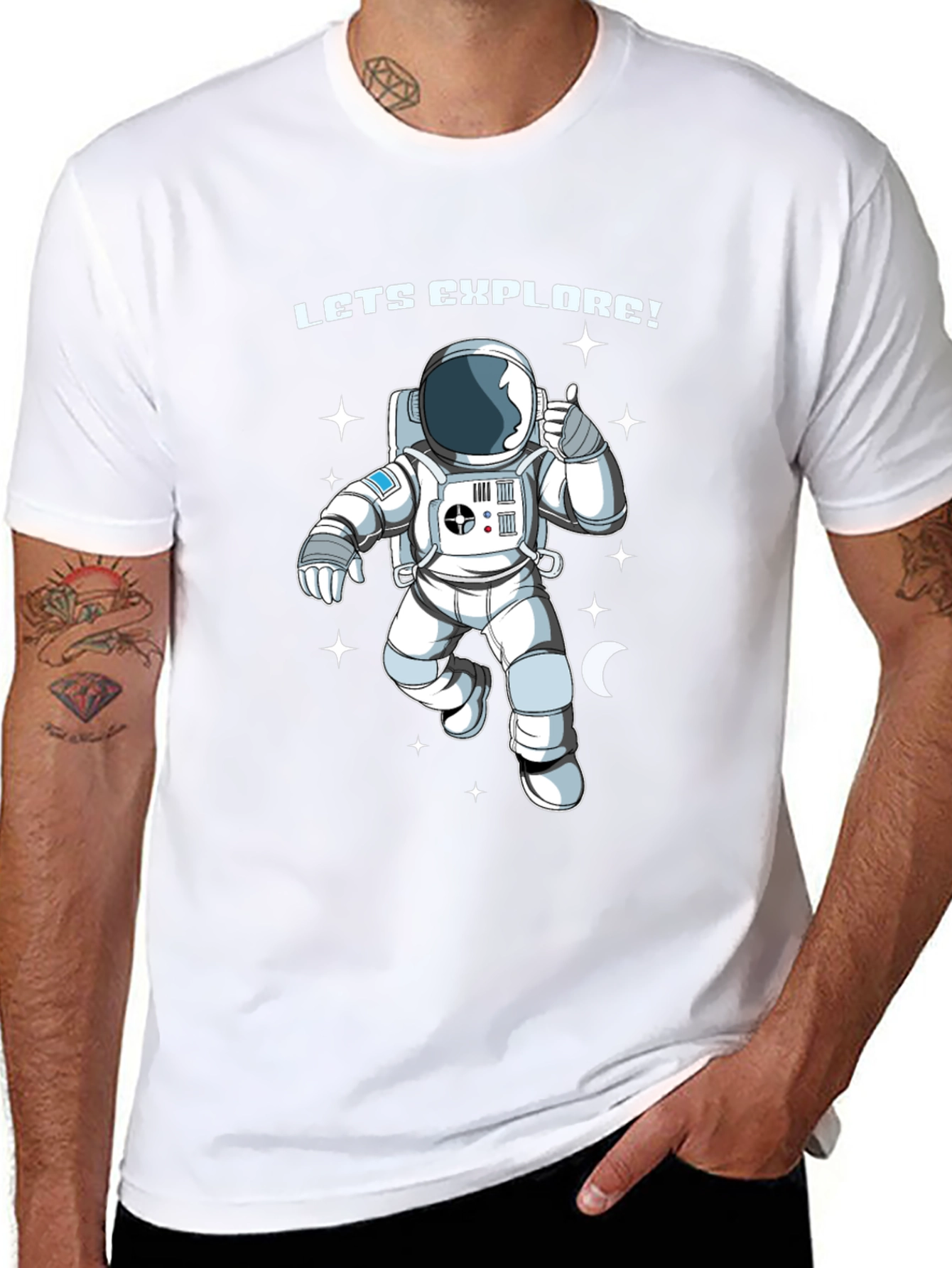 Lets Explore! Astronaut Graphic Tee - Black