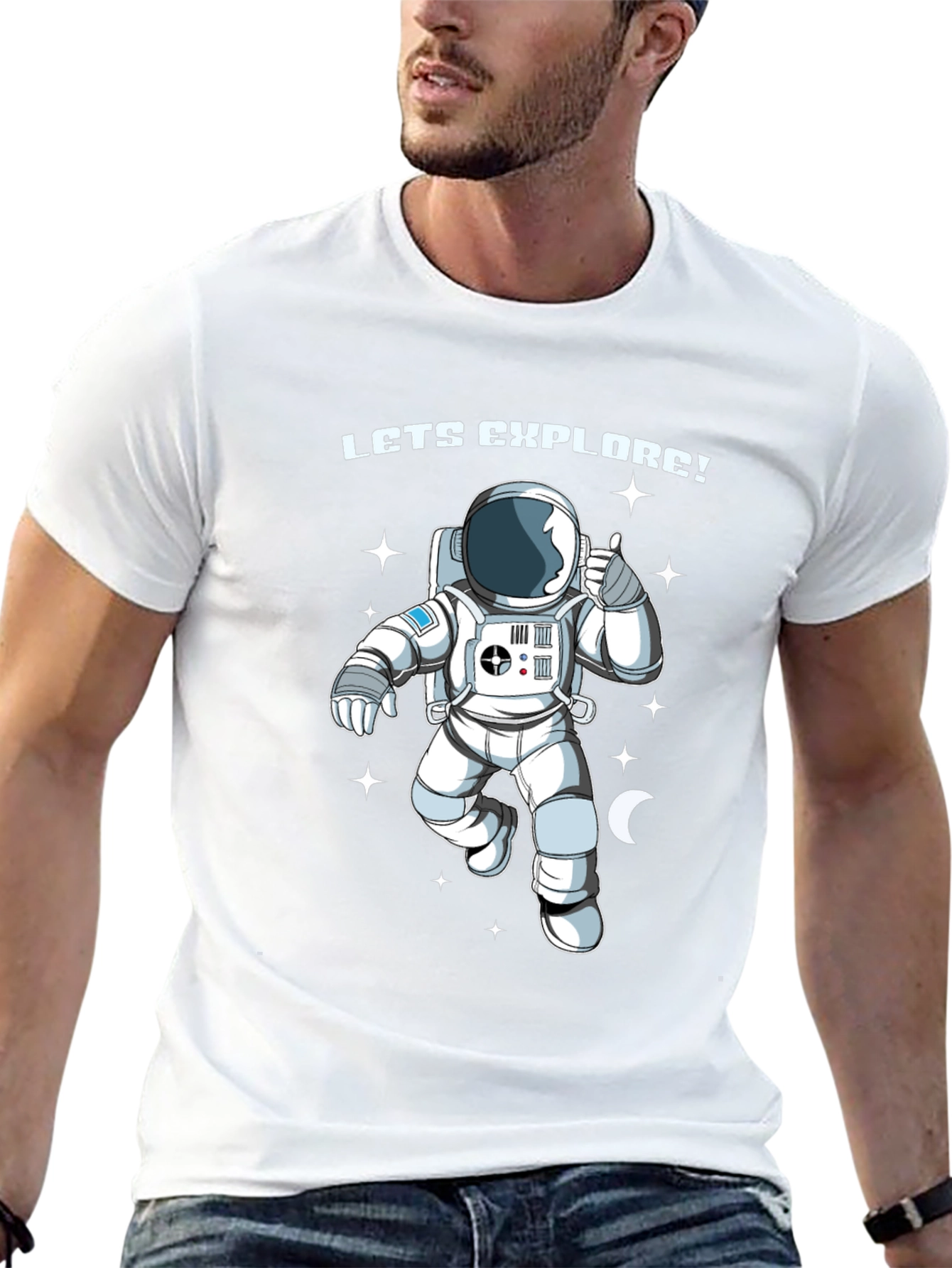 Lets Explore! Astronaut Graphic Tee - Black