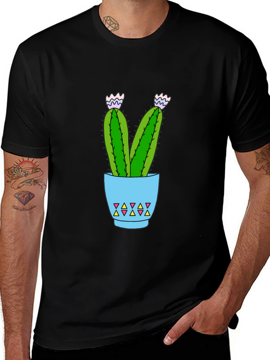 Cactus Potted Plant Graphic T-Shirt
