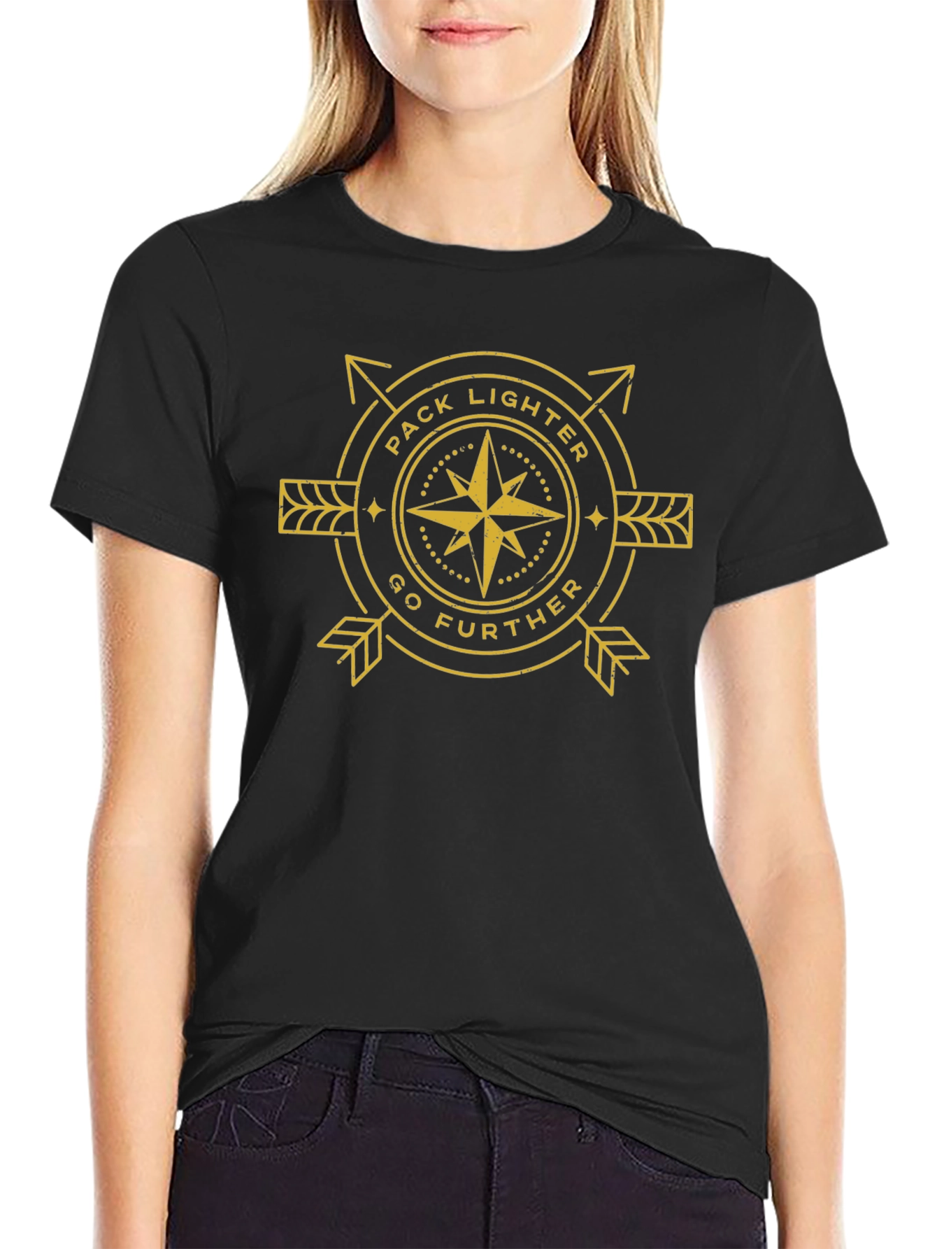 Pack Lighter Go Further Black Graphic Tee
