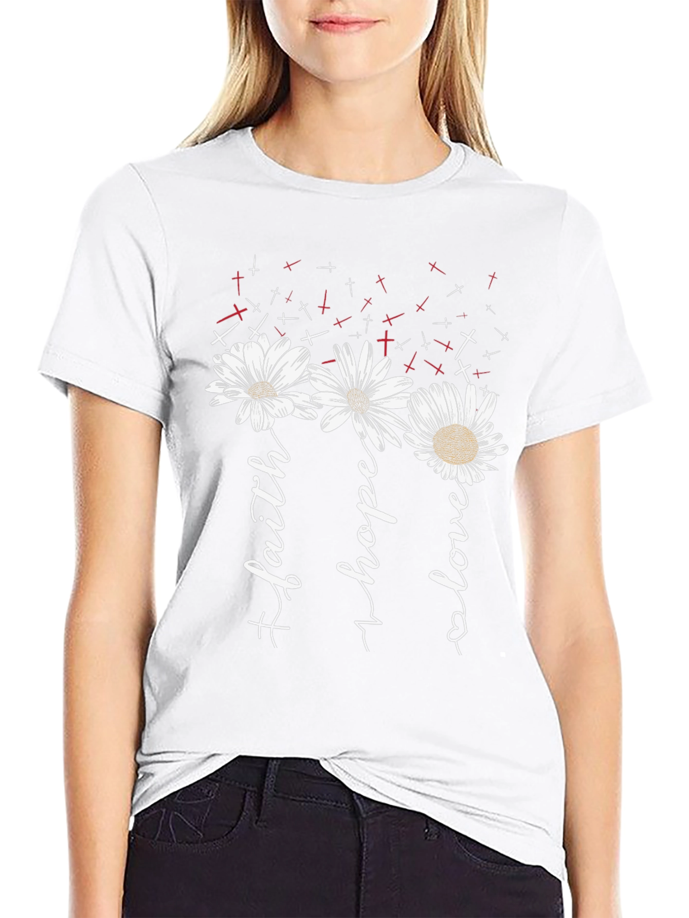Faith Hope Love Daisy Graphic Tee
