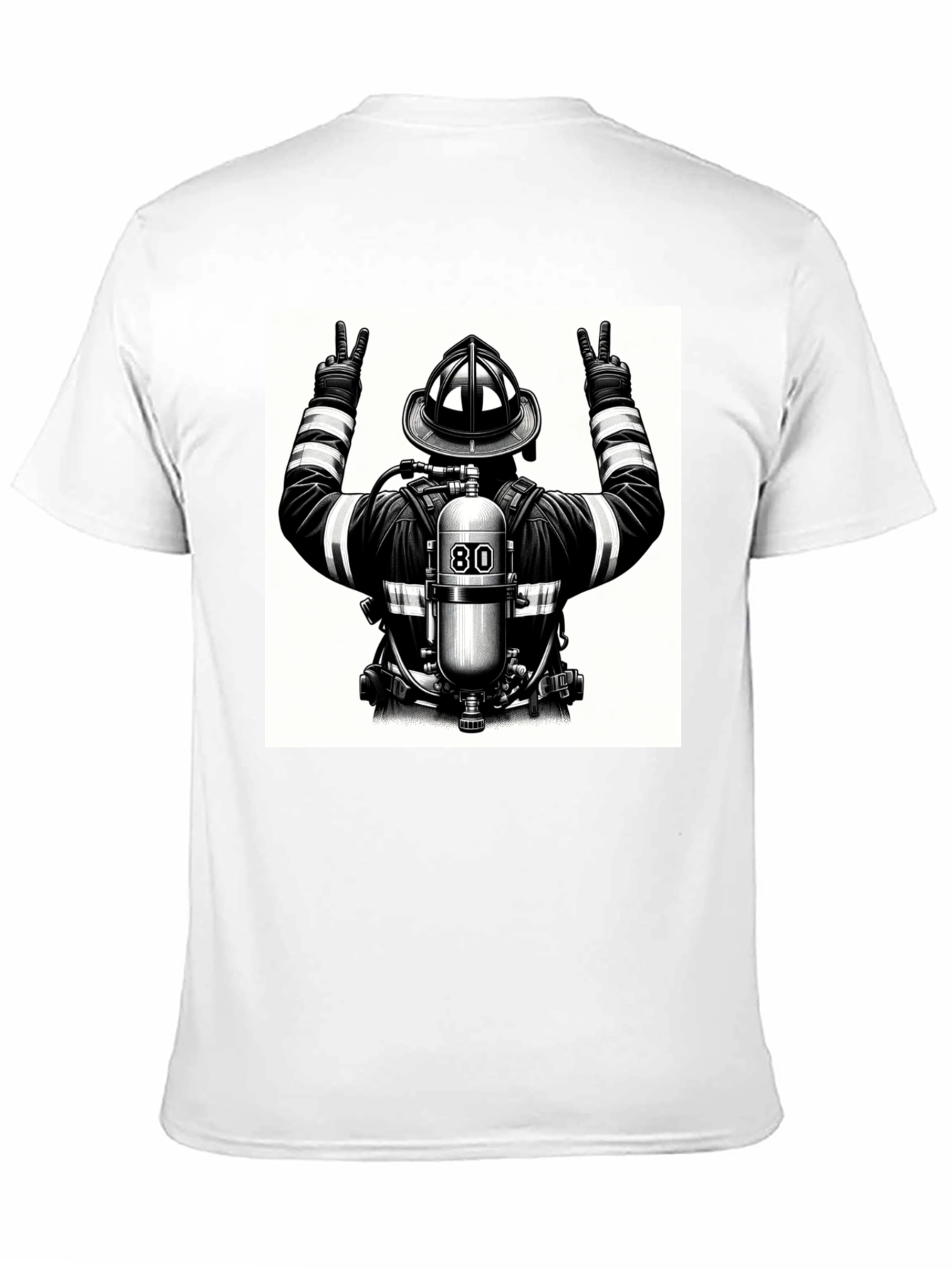 Firefighter Graphic T-Shirt - Black Cotton Tee
