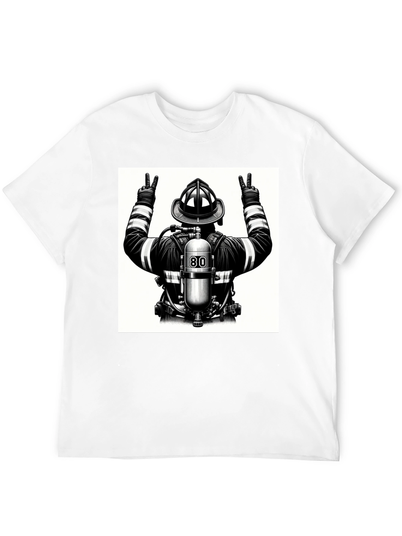 Firefighter Graphic T-Shirt - Black Cotton Tee