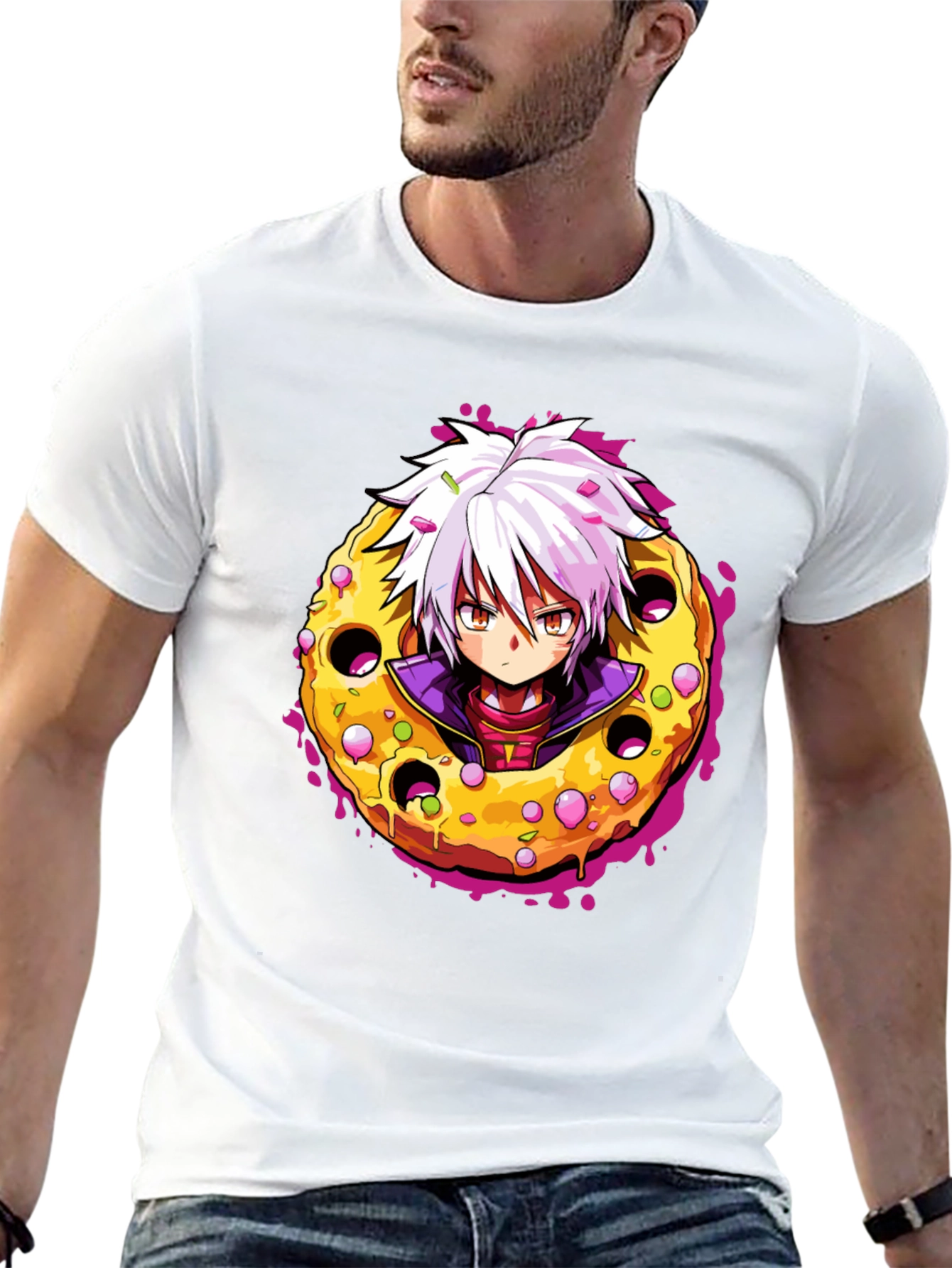 Anime Donut T-Shirt - Unique Graphic Tee