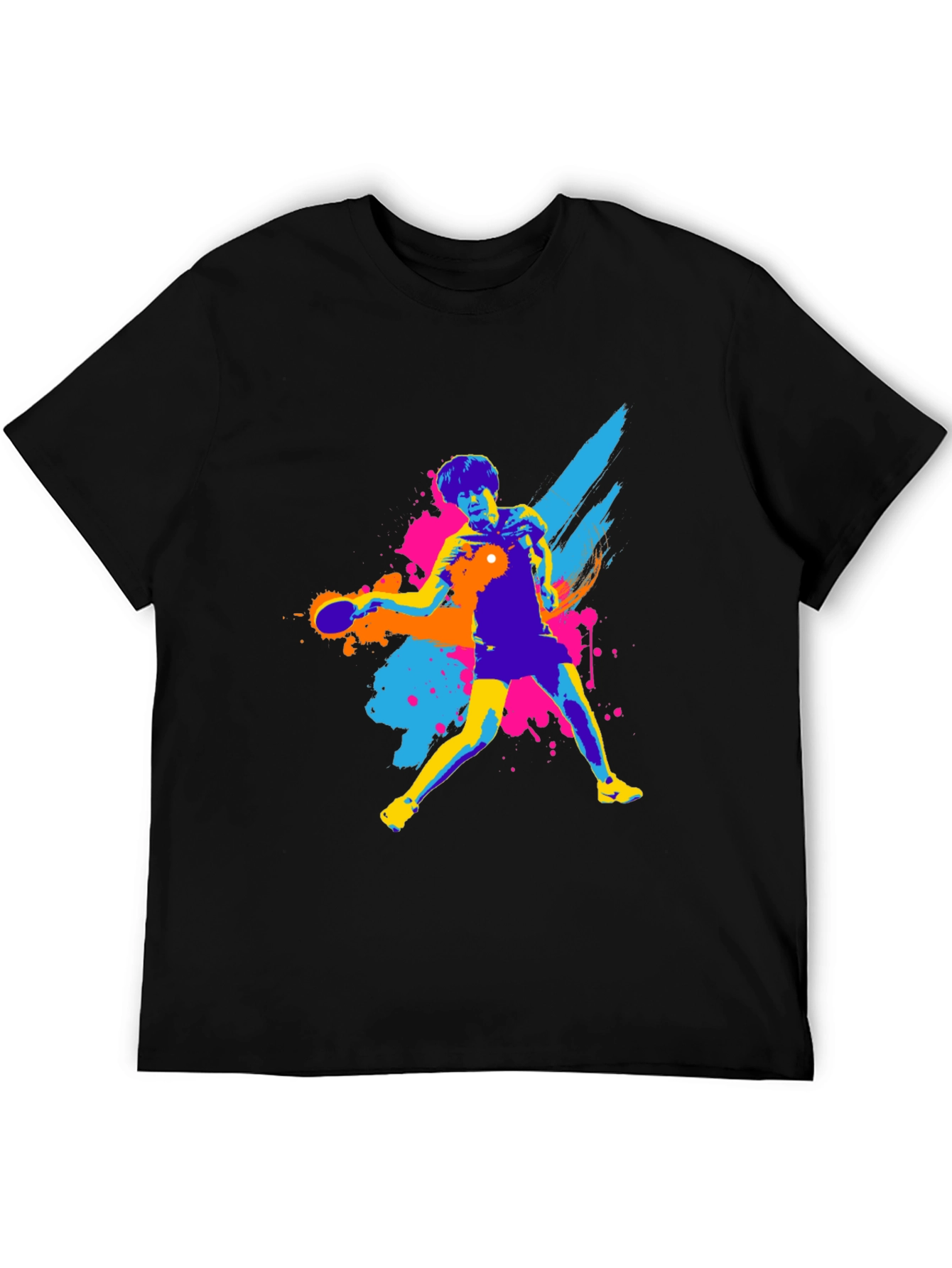 Ping Pong Player Graphic Tee - Black T-Shirt