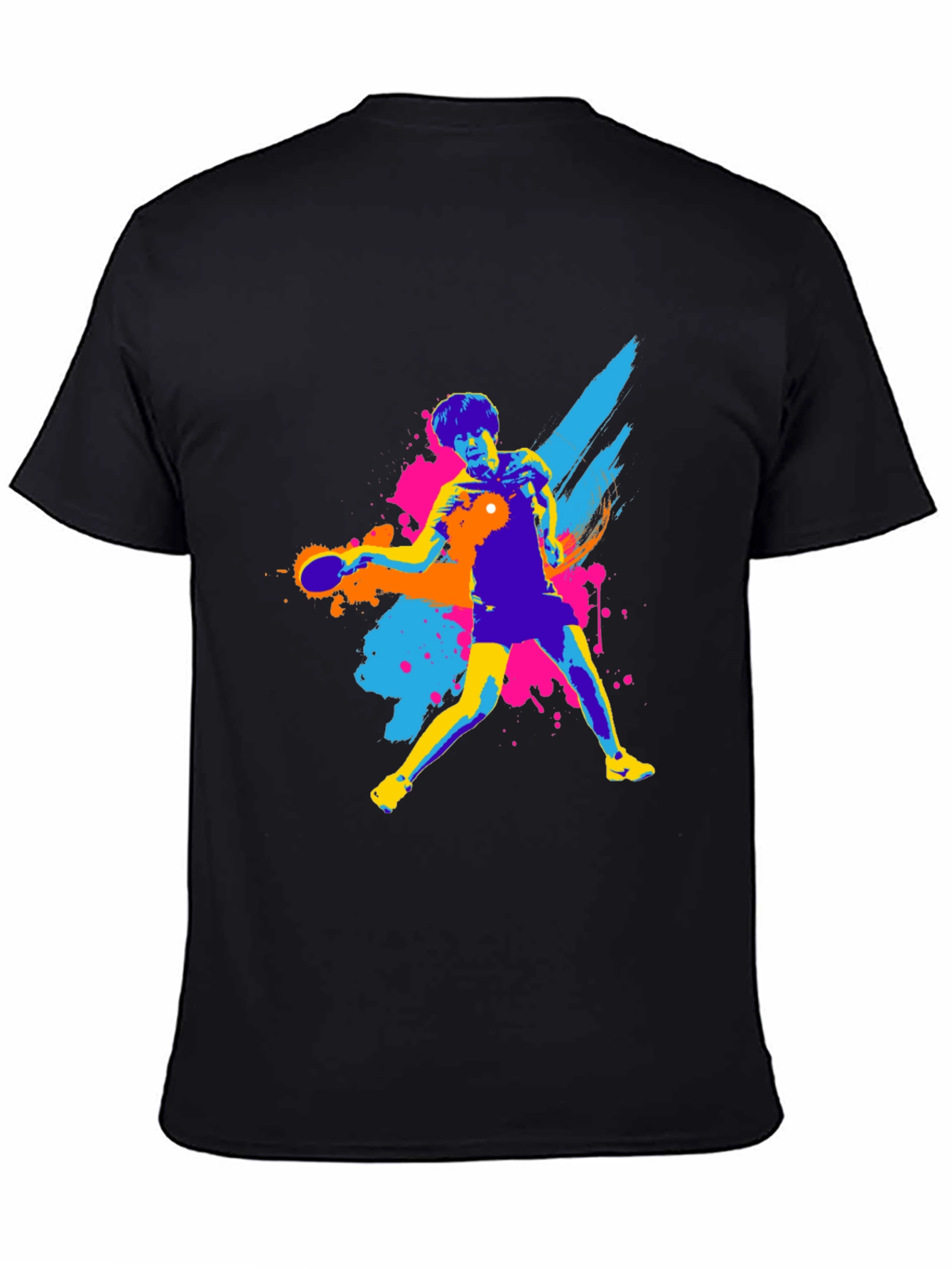 Ping Pong Player Graphic Tee - Black T-Shirt