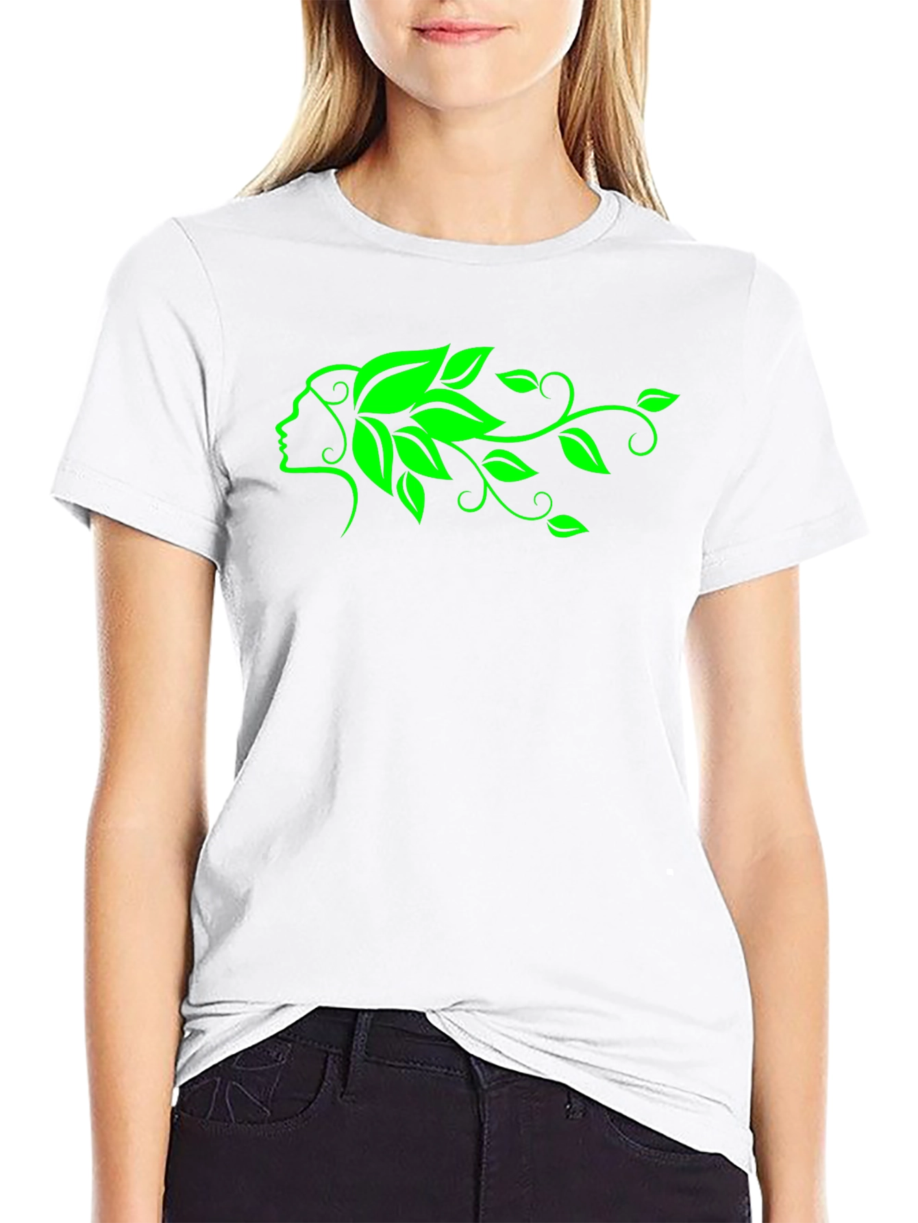 Green Goddess Black T-Shirt