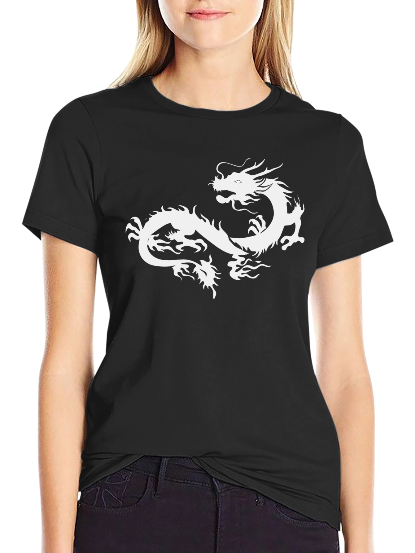 Black Dragon Graphic Tee - Mens Crew Neck T-Shirt