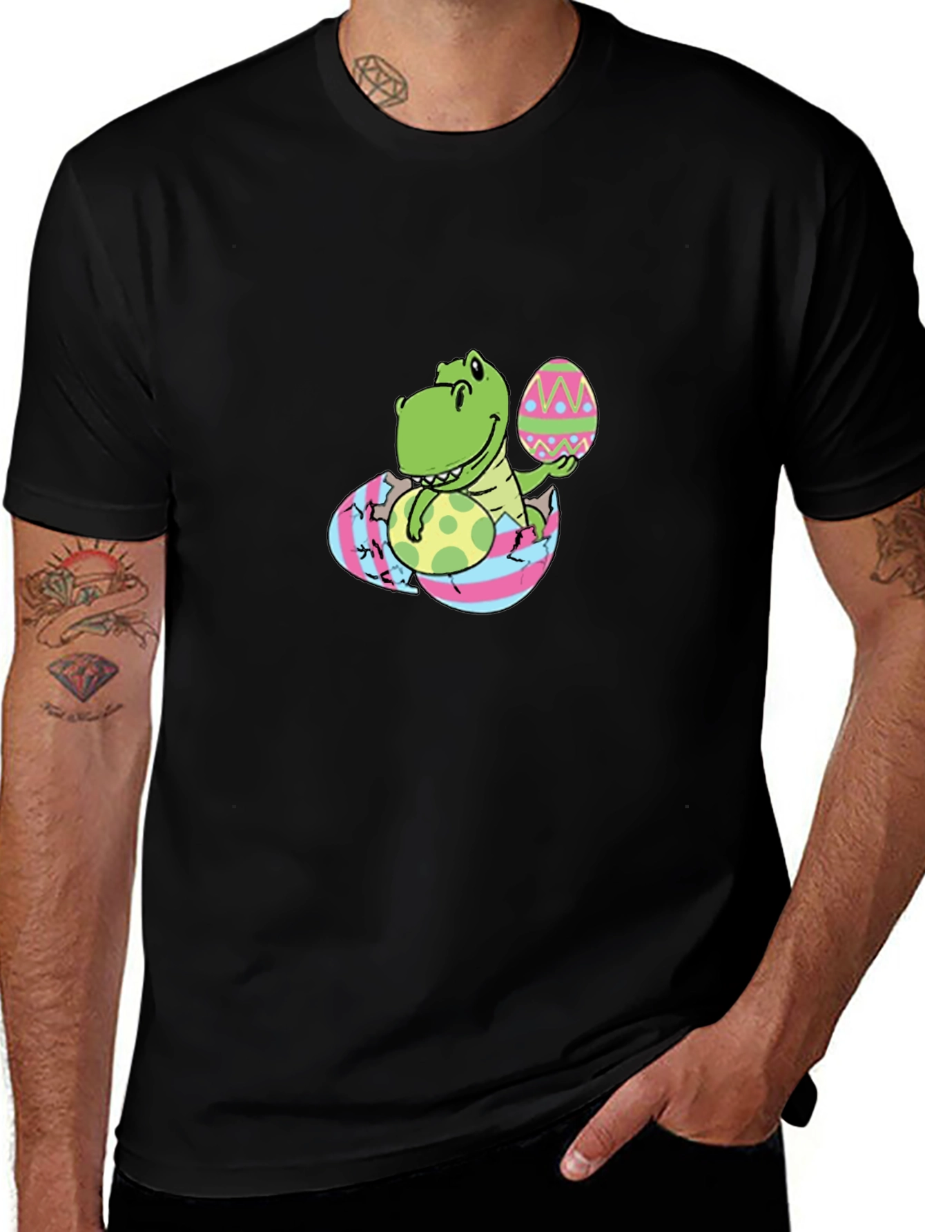 Easter Dino T-Shirt - Cute Dinosaur with Egg