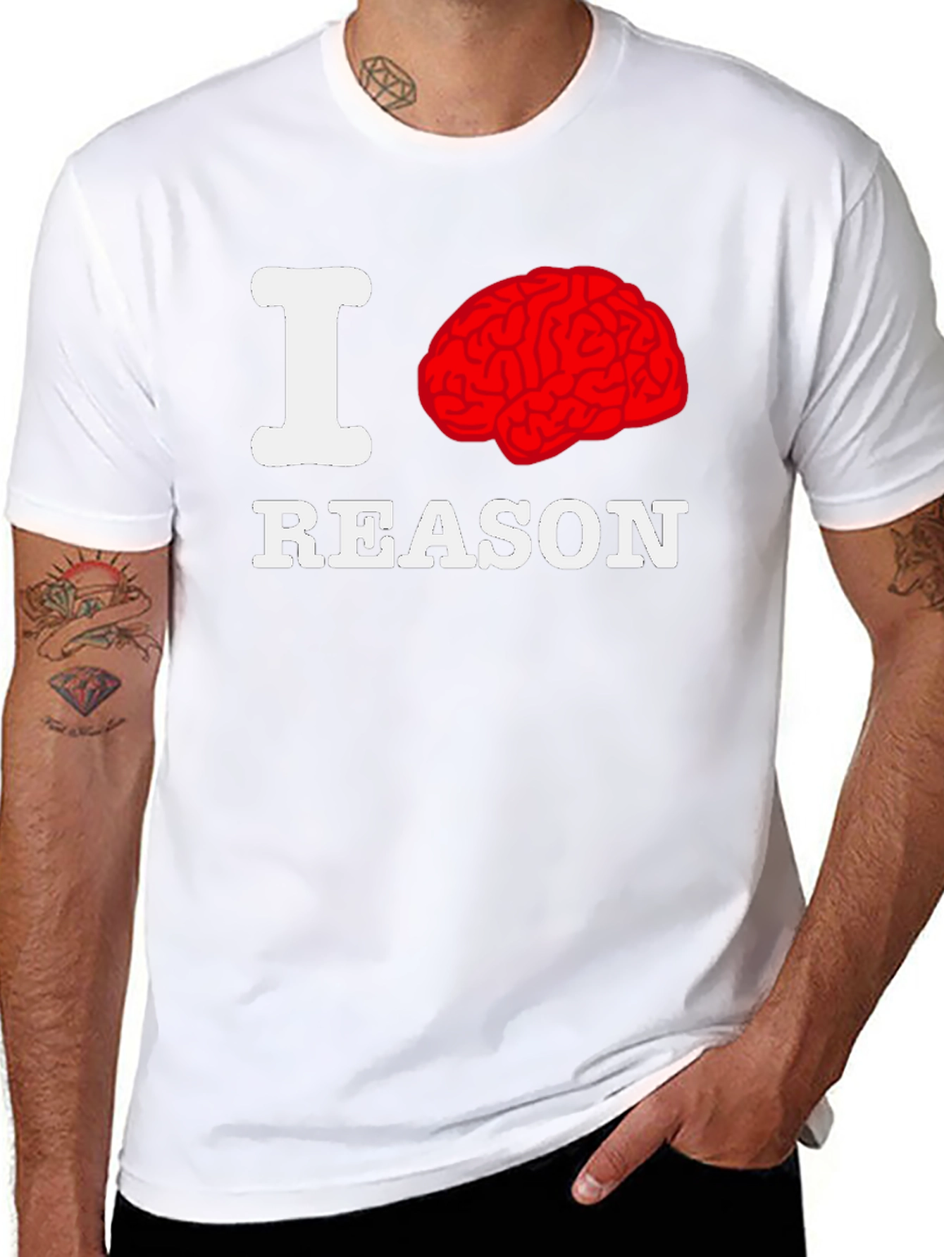 I Brain Reason Graphic T-Shirt - Black
