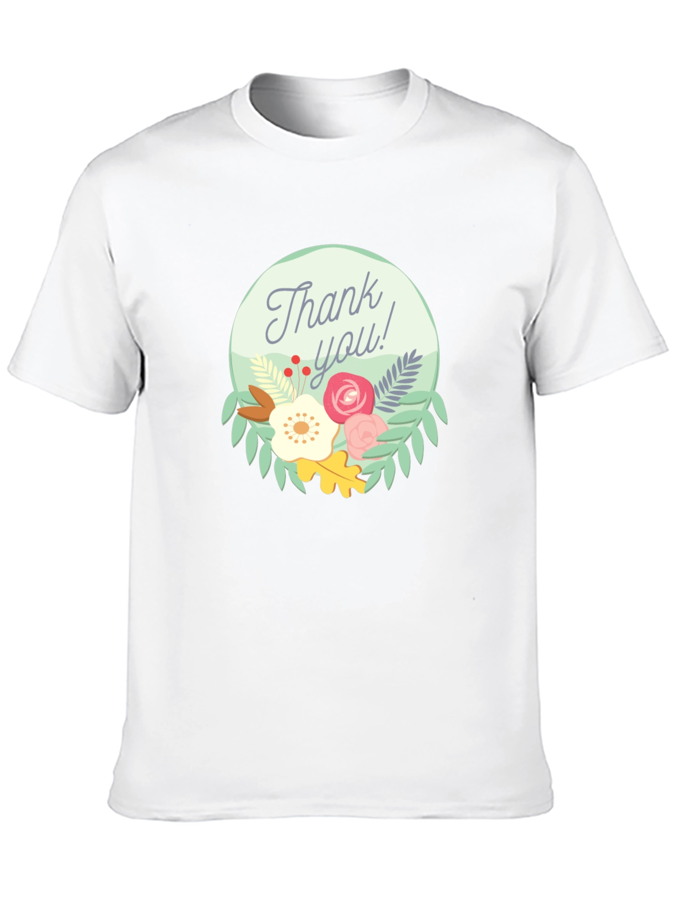 Thank You Floral Graphic Tee - Black