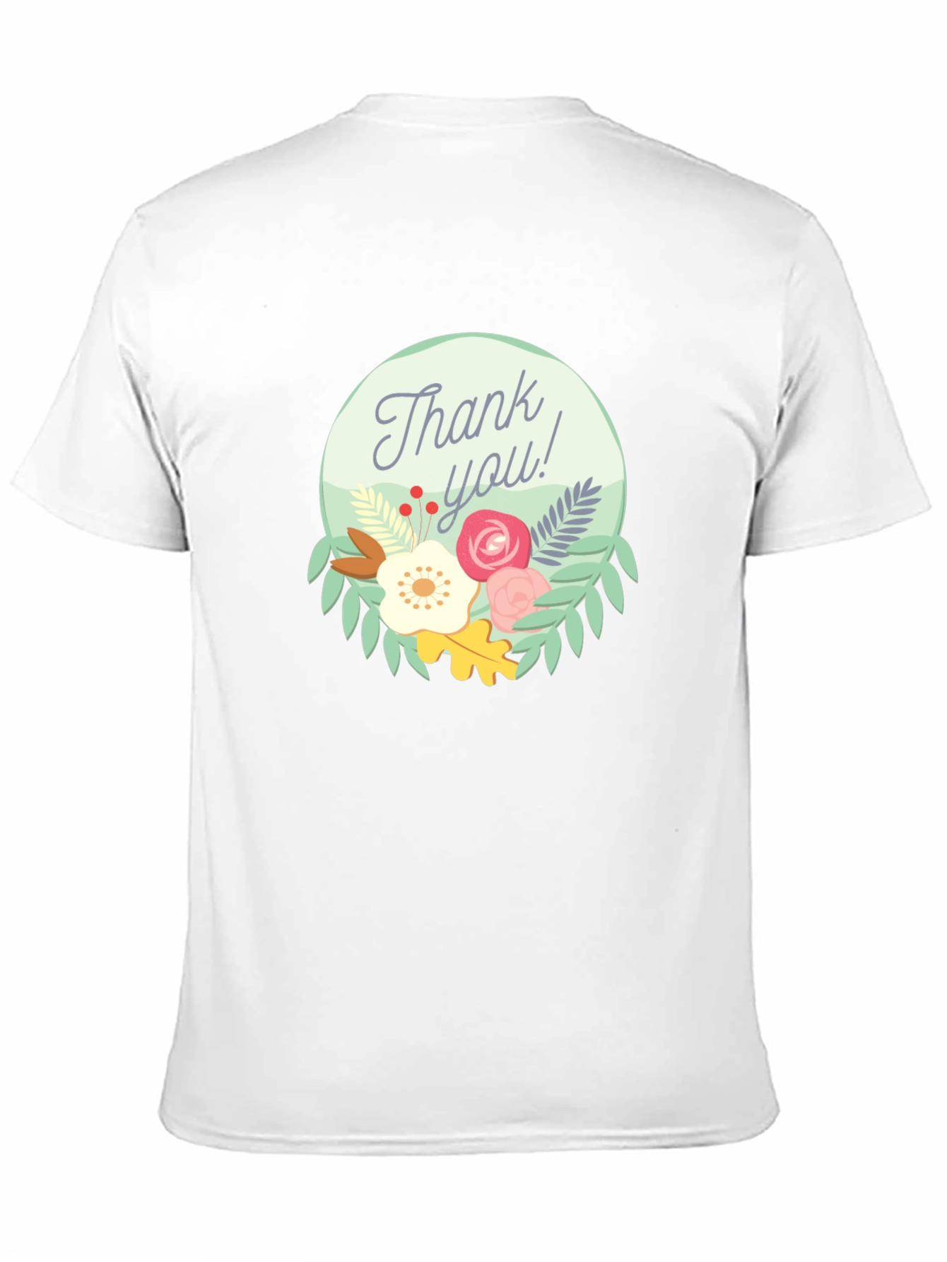 Thank You Floral Graphic Tee - Black