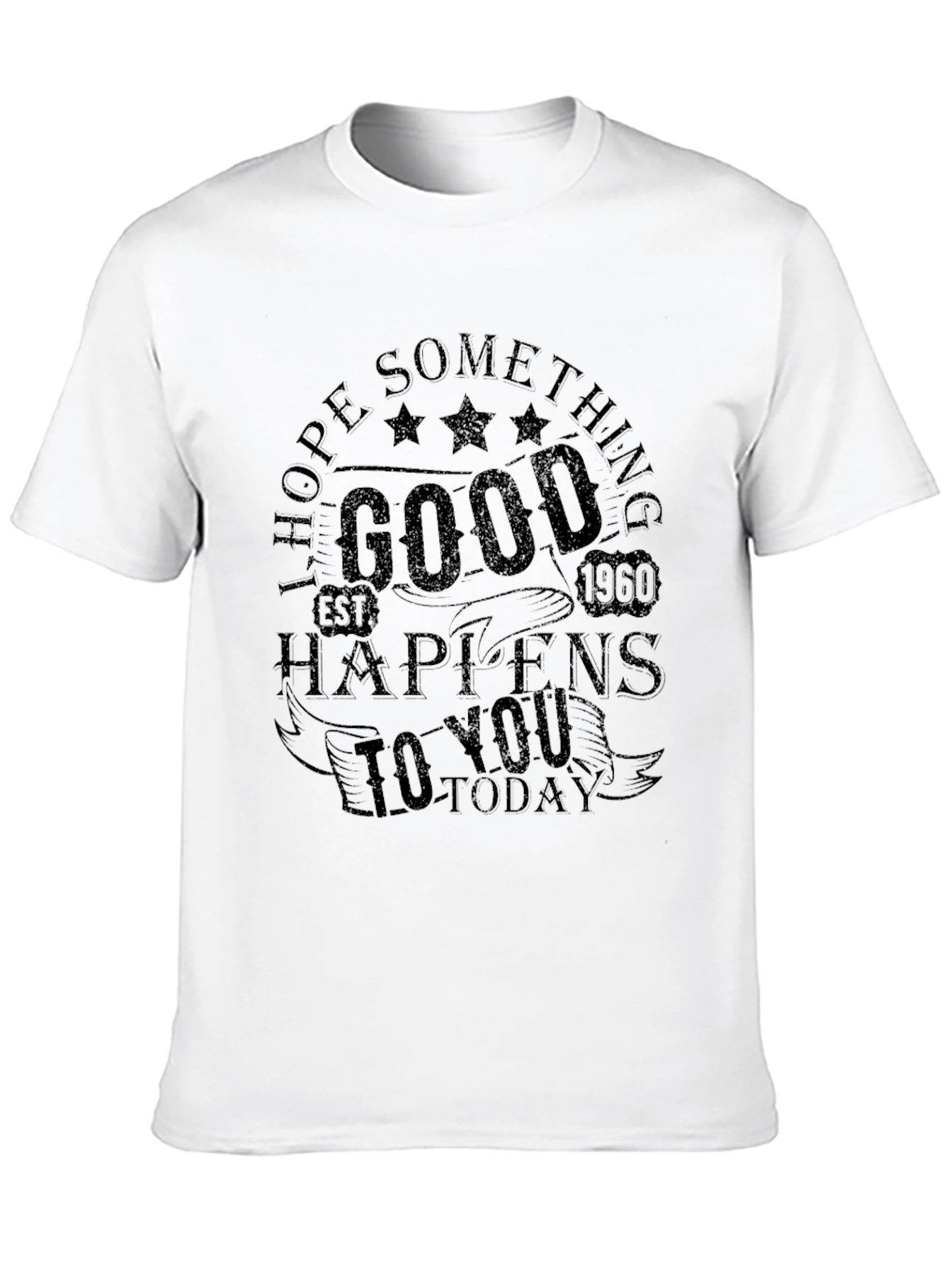 Black I Hope Something Good Happens Graphic Tee