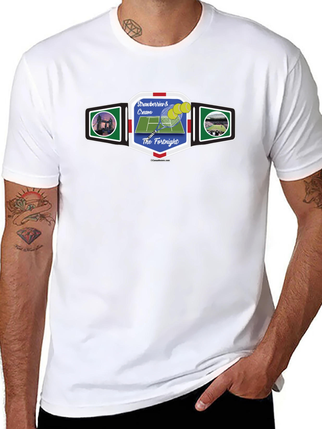 Strawberries & Cream Tennis T-Shirt - The Fortnight