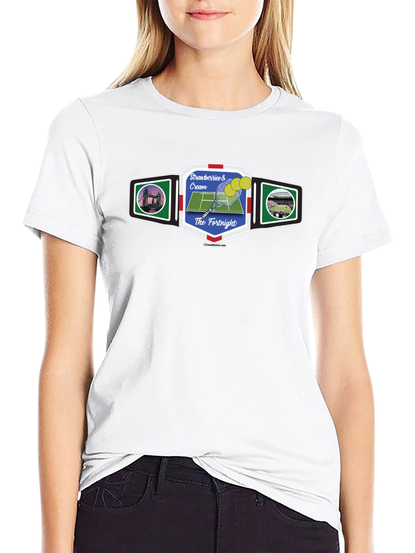 Strawberries & Cream Tennis T-Shirt - The Fortnight