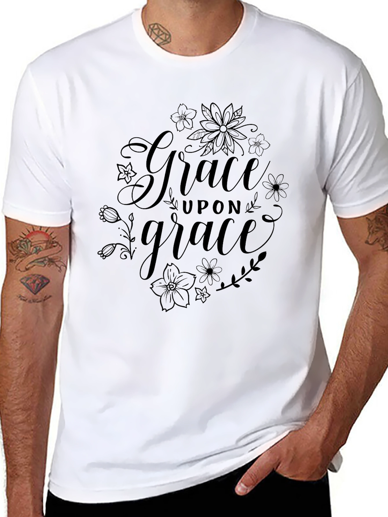 Grace Upon Grace Black Graphic T-Shirt