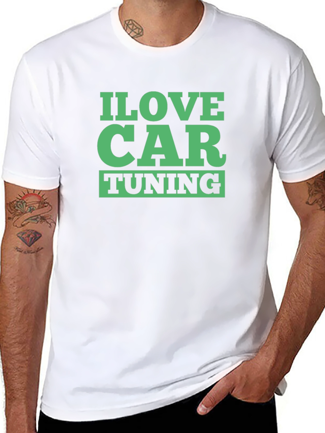 I Love Car Tuning Black T-Shirt