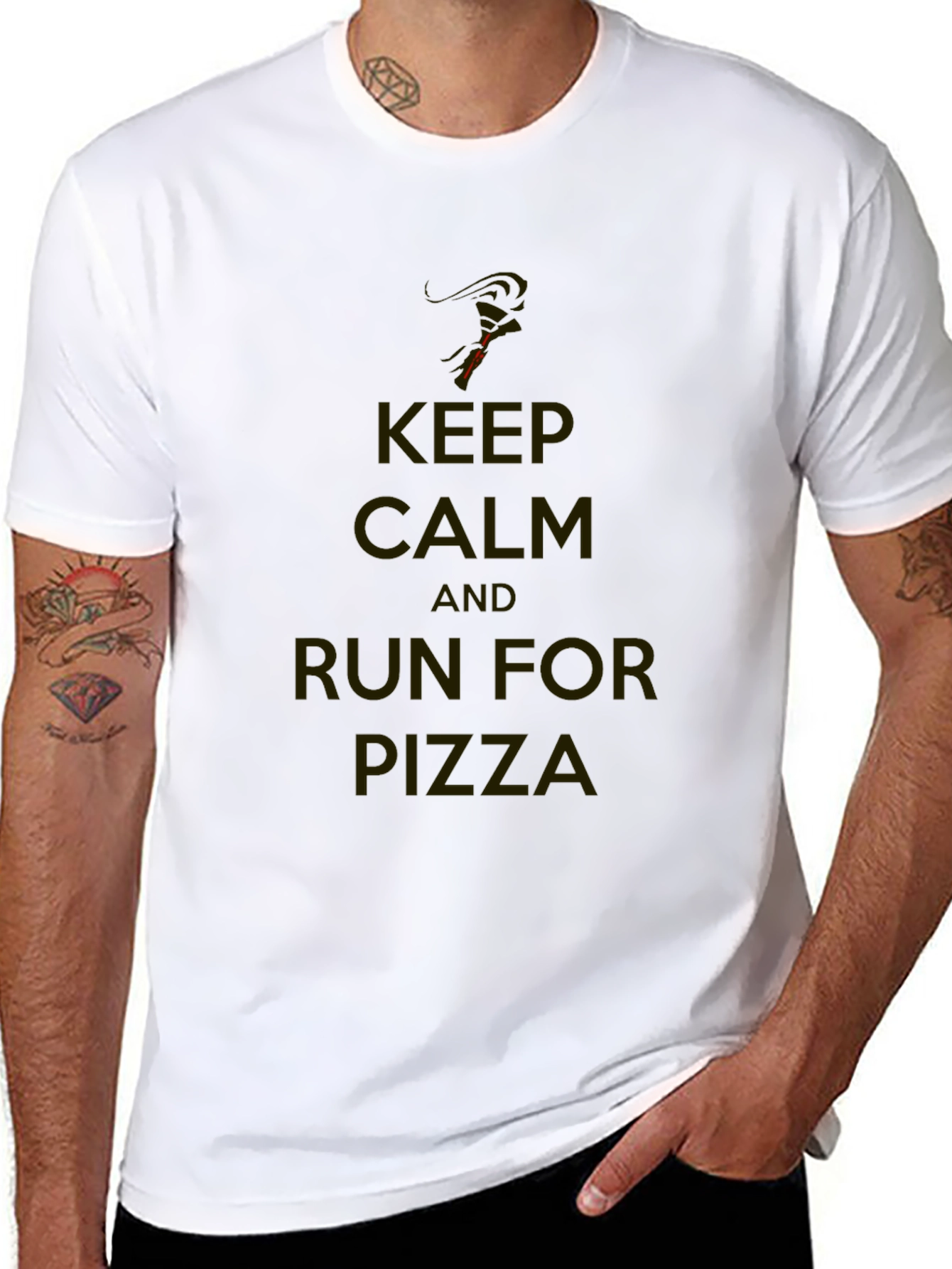 Keep Calm and Run for Pizza T-Shirt