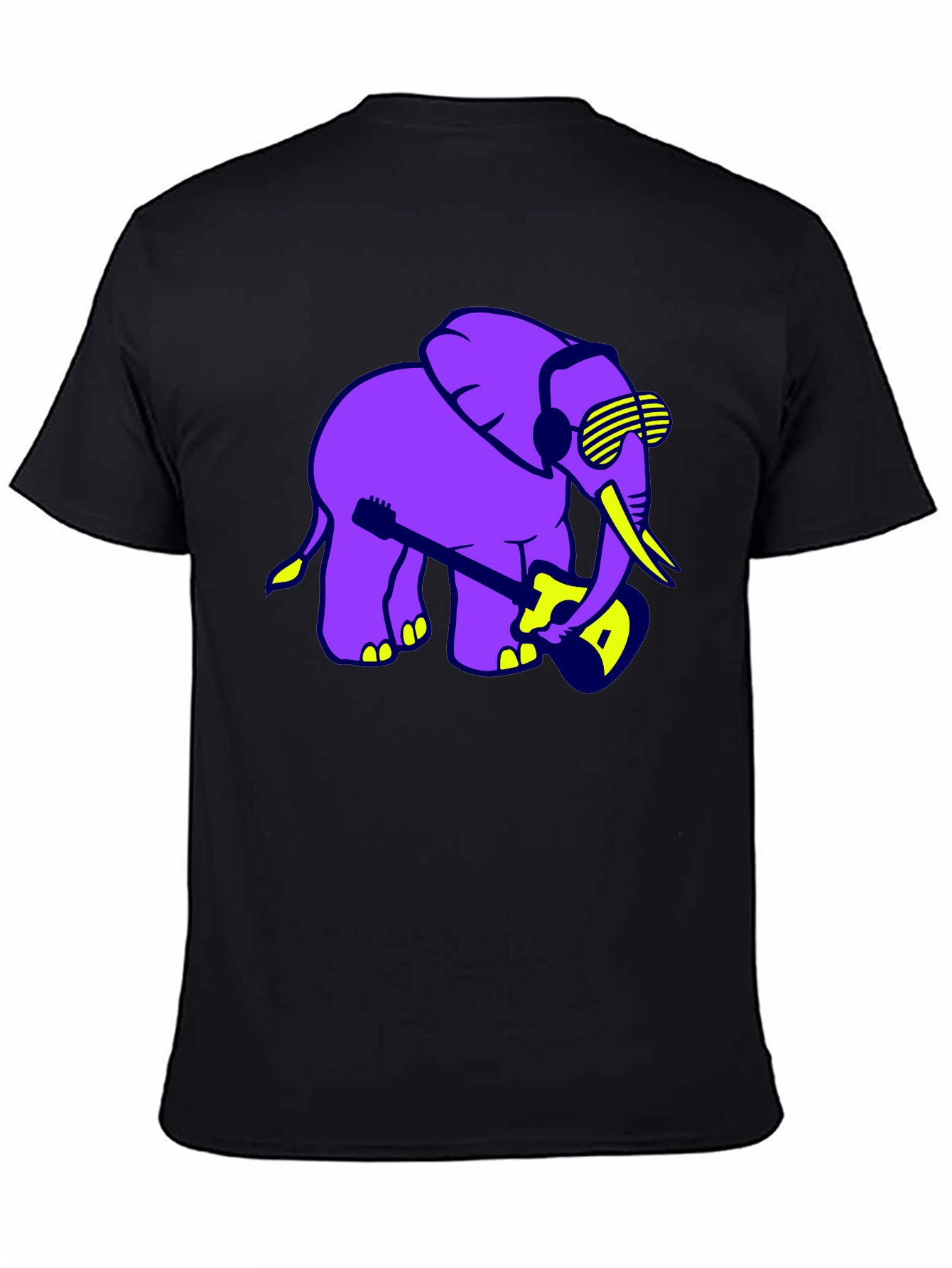 Cool Elephant Guitar Player Graphic T-Shirt