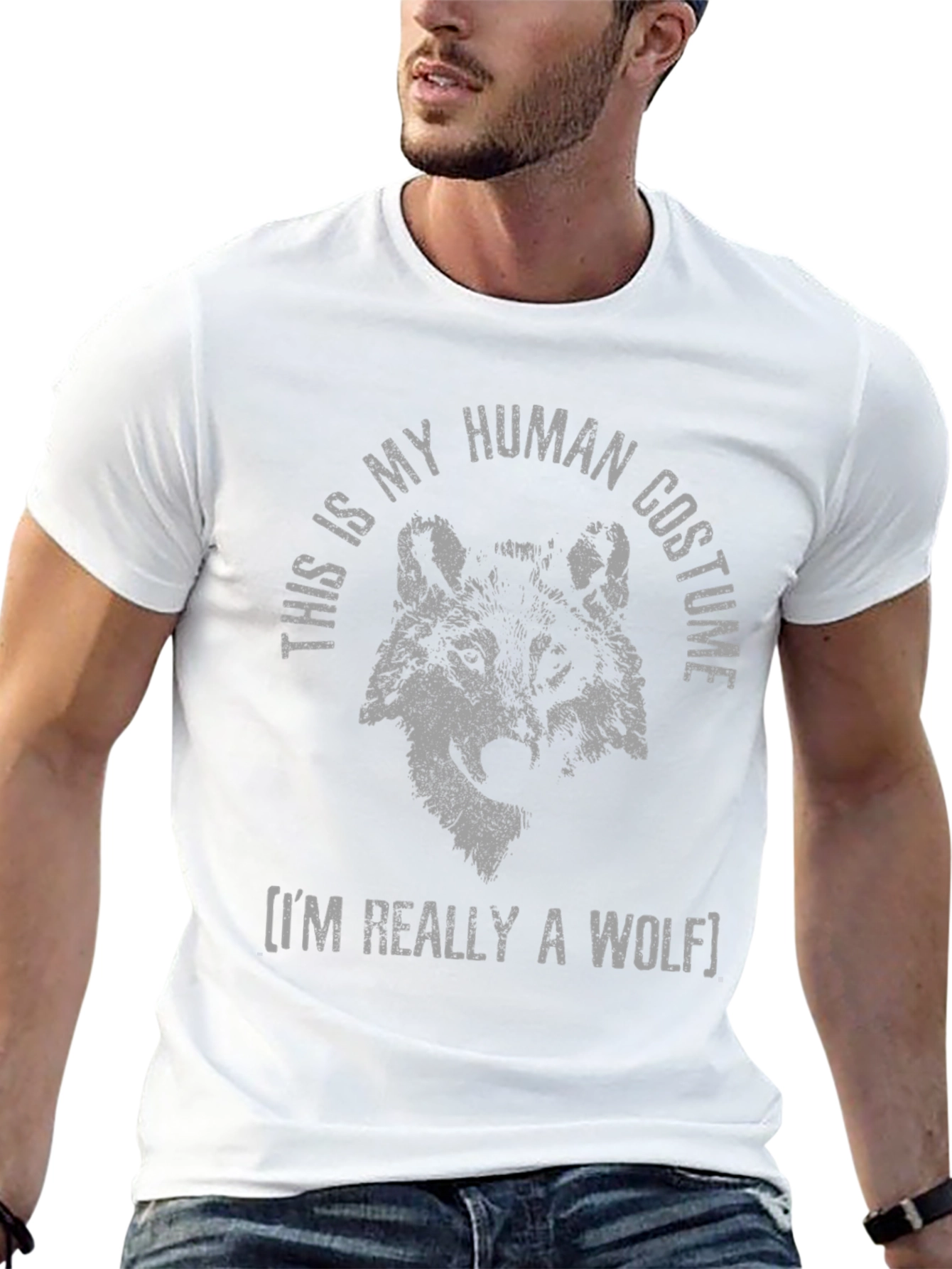 Human Costume Wolf T-Shirt - Funny Animal Tee