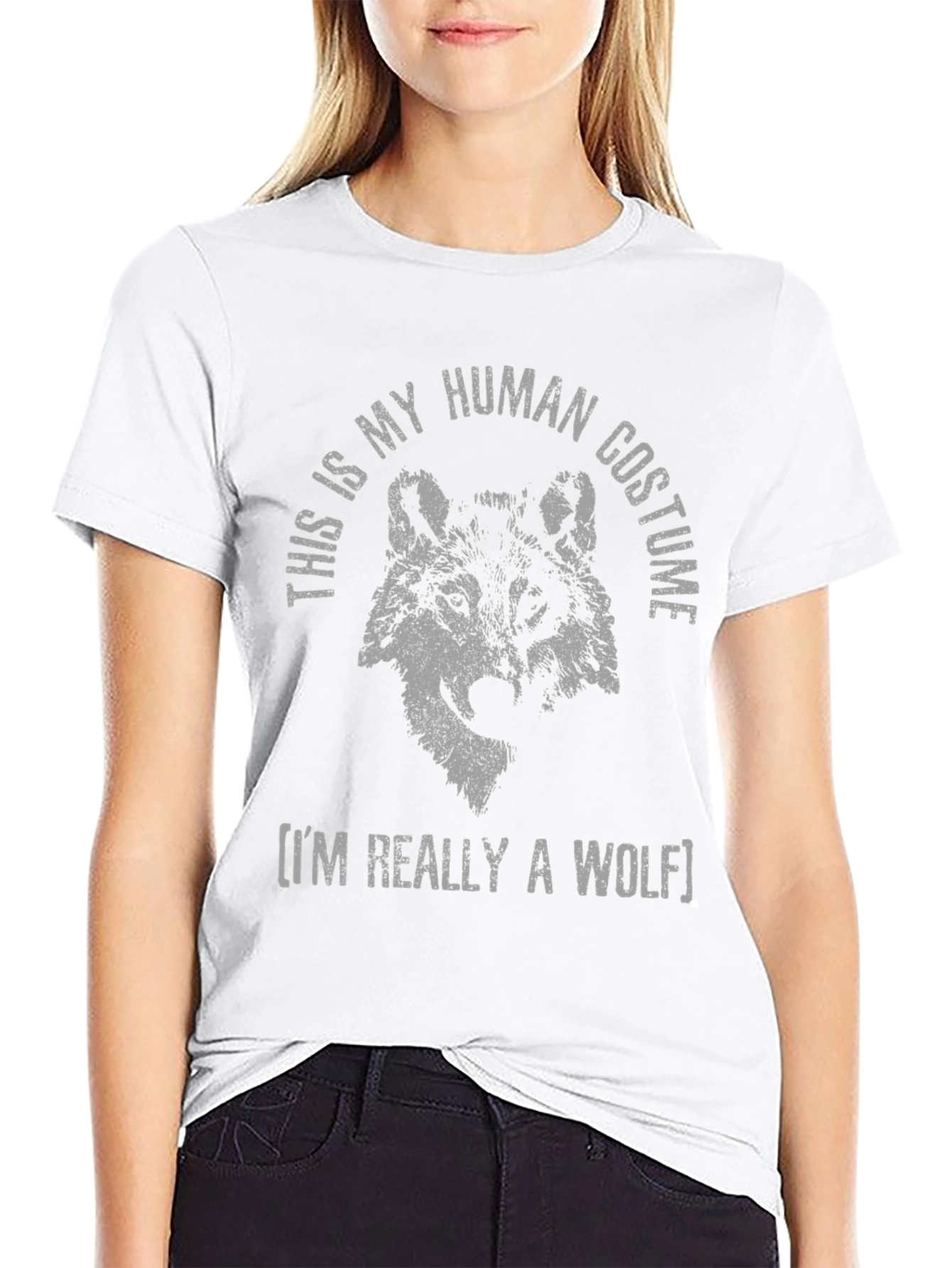 Human Costume Wolf T-Shirt - Funny Animal Tee