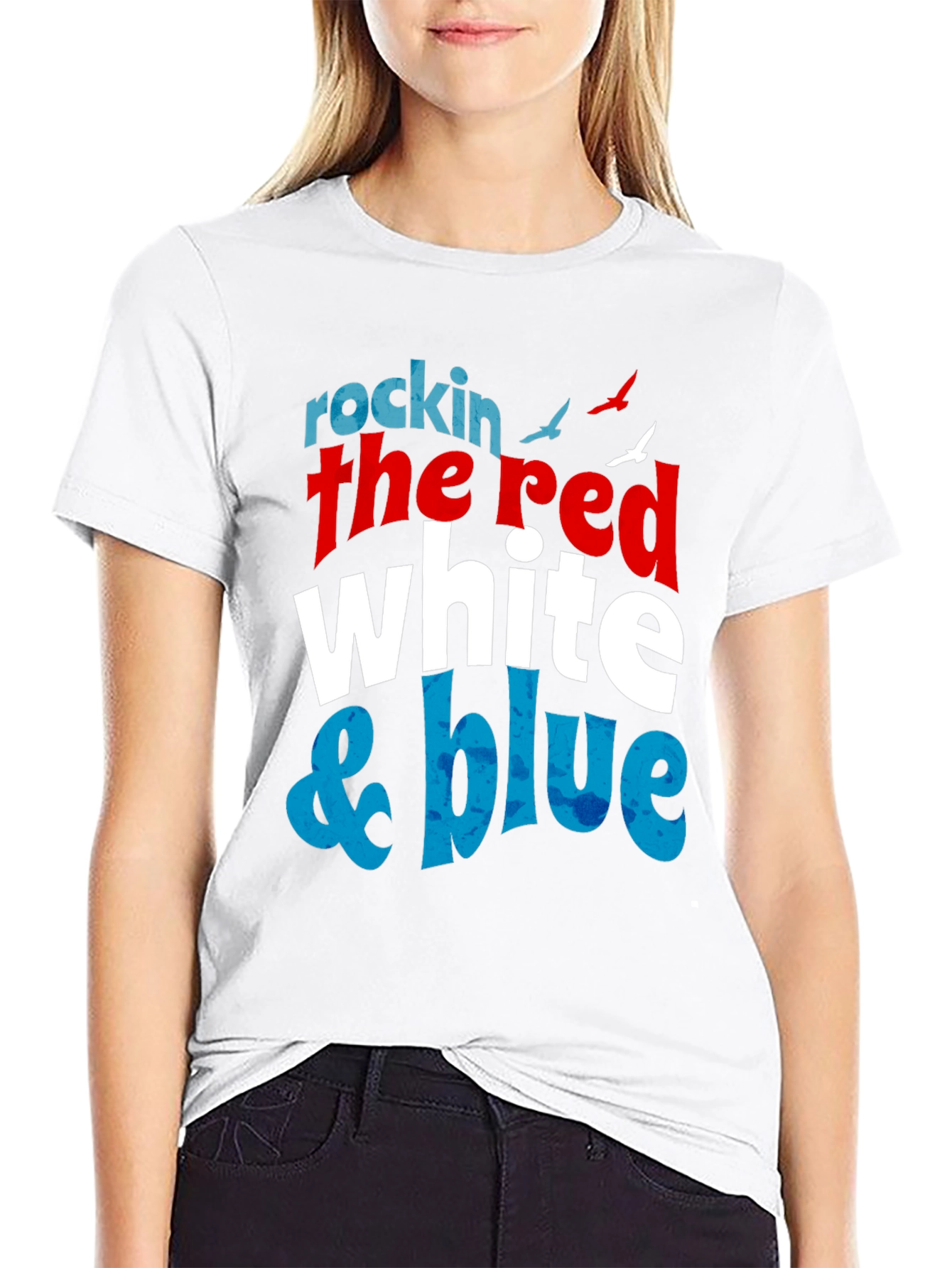 Rockin the Red White & Blue Graphic T-Shirt