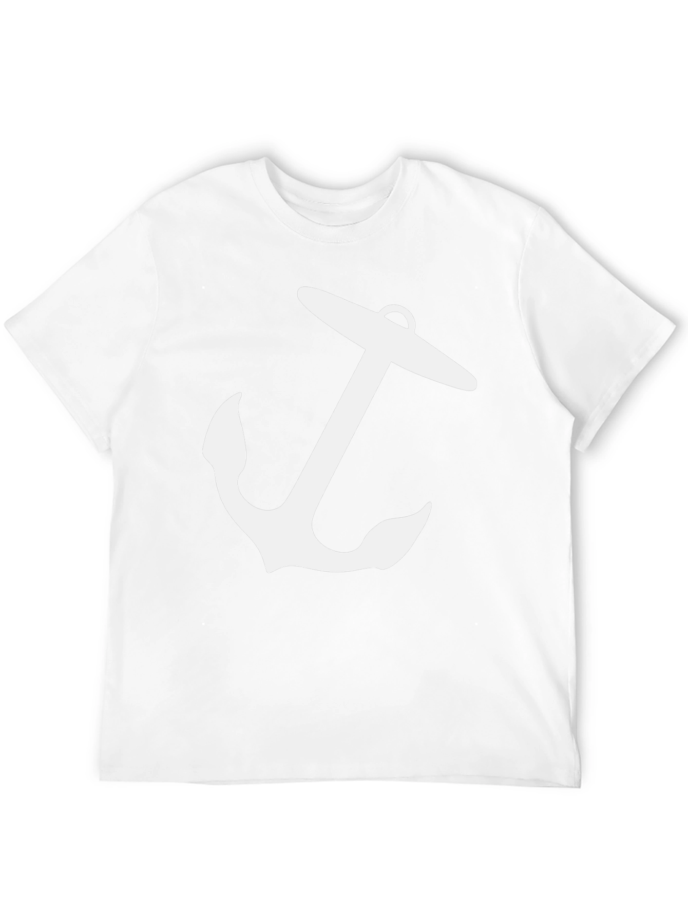 Nautical Anchor Graphic Tee - Black Cotton T-Shirt