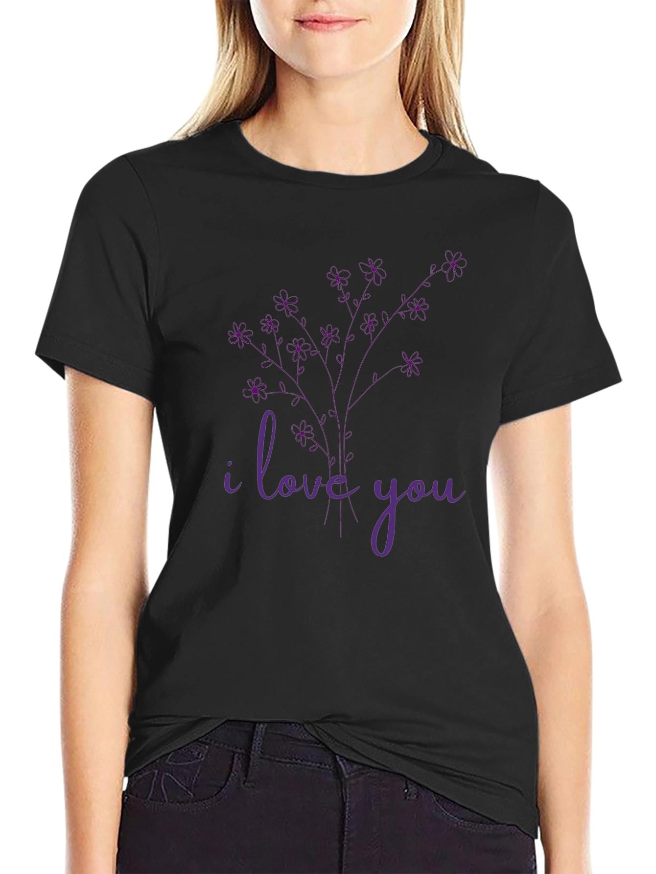 I Love You Floral Graphic Tee