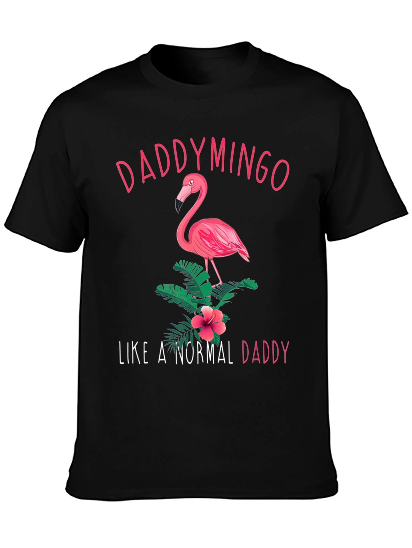Daddymingo Flamingo Graphic Black T-Shirt