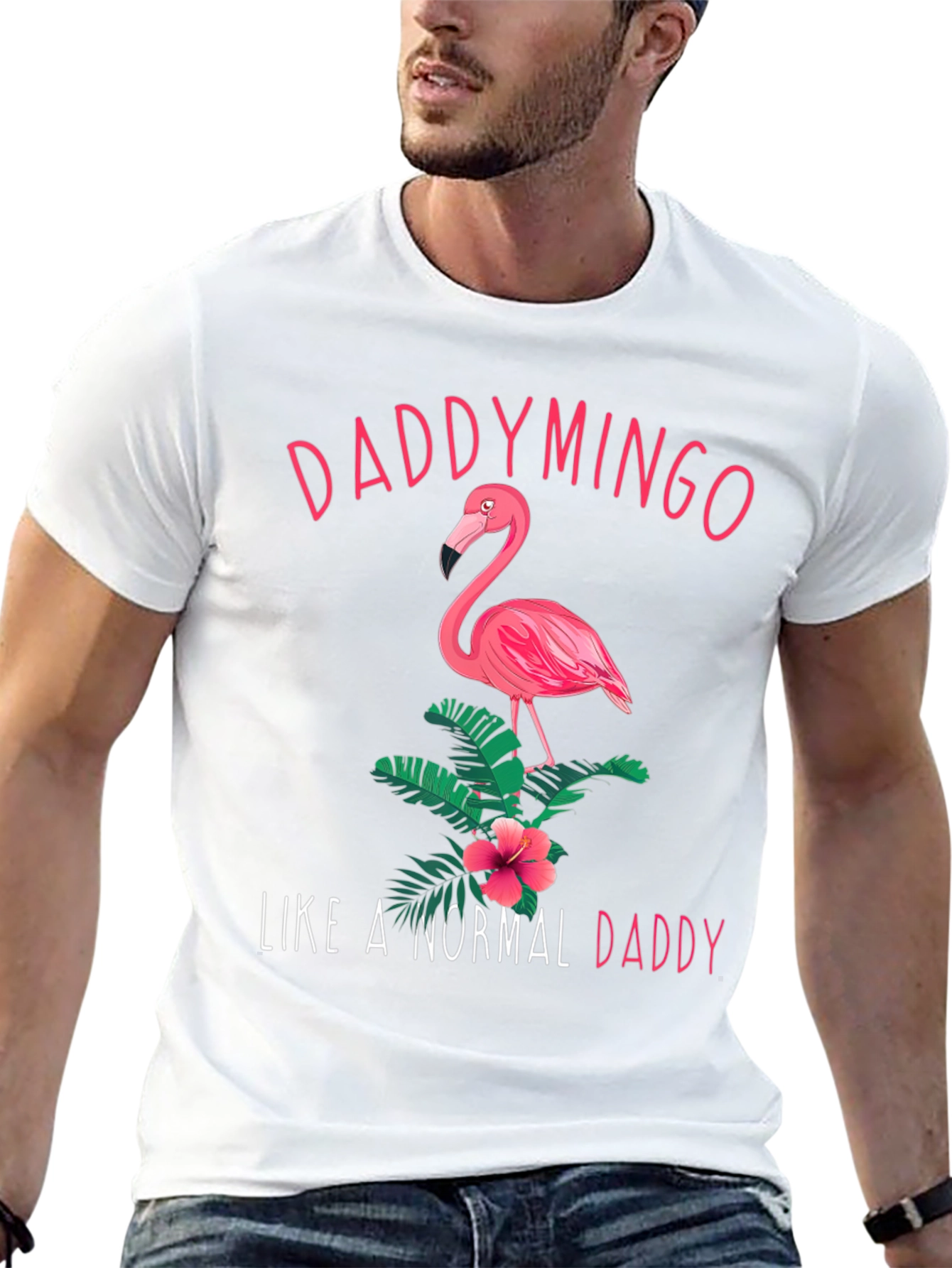 Daddymingo Flamingo Graphic Black T-Shirt