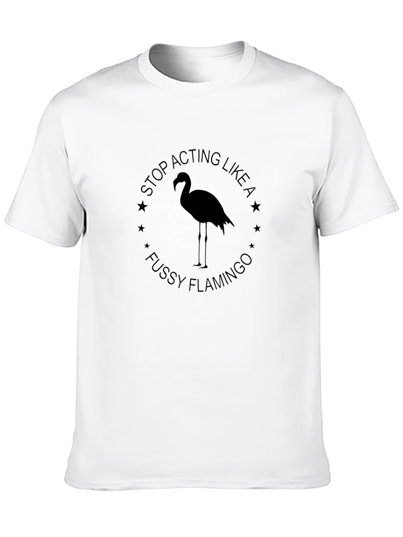 Fussy Flamingo Graphic Tee - Black Cotton T-Shirt