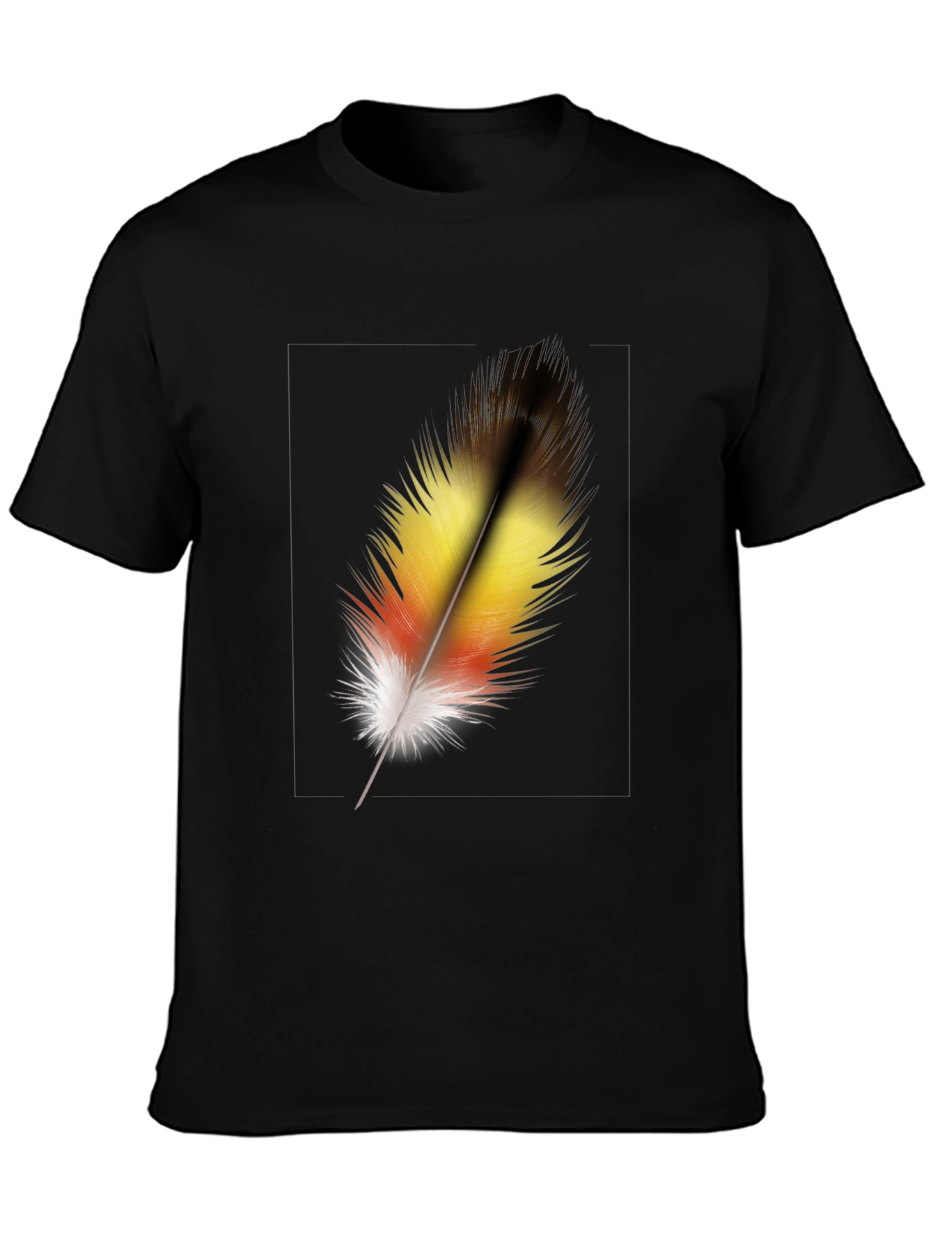 Feather Graphic Black T-Shirt - Stylish Casual Wear
