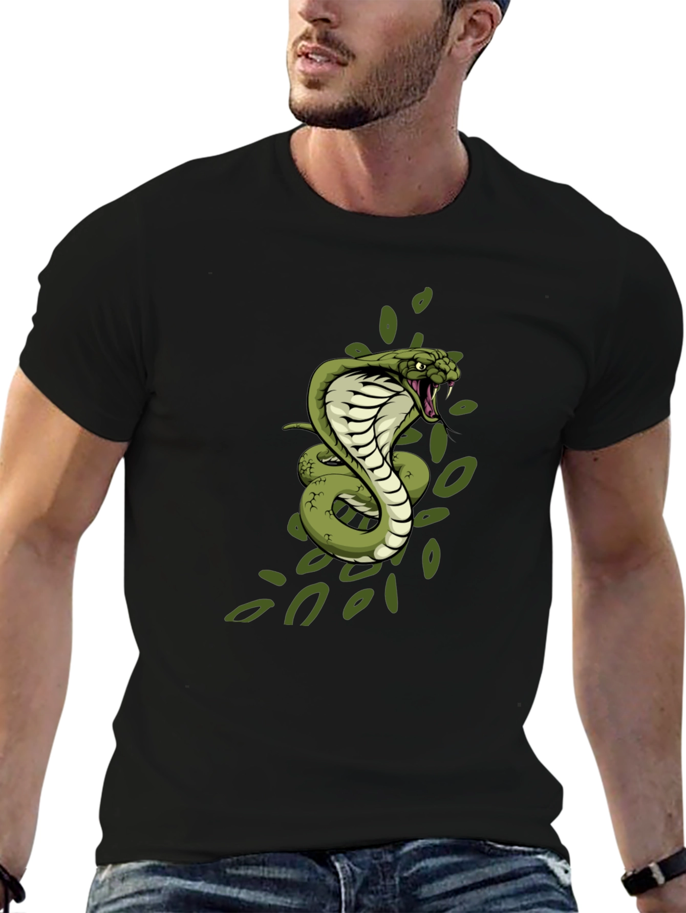 Cobra Graphic Print Black T-Shirt