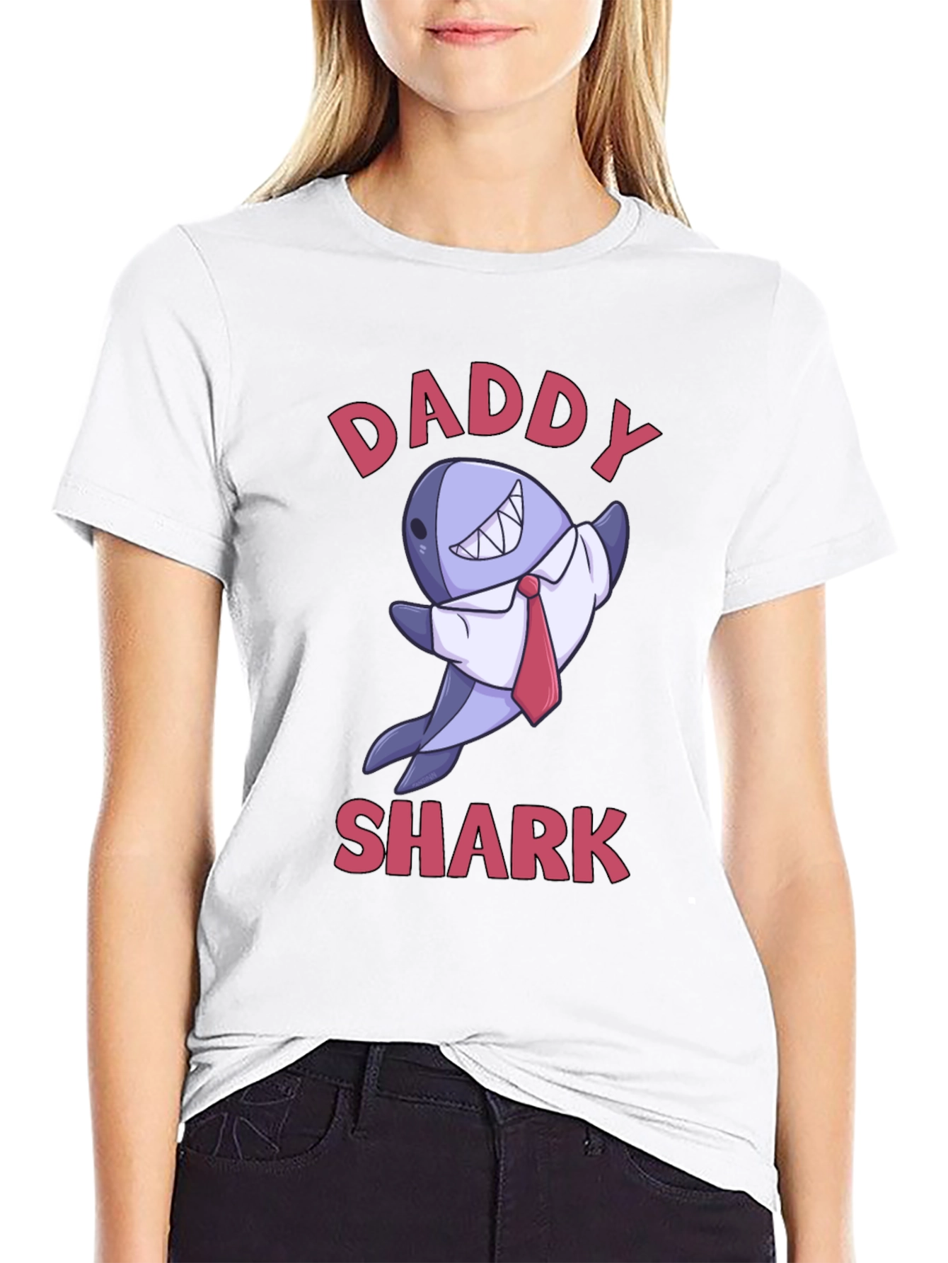 Daddy Shark Graphic T-Shirt - Black